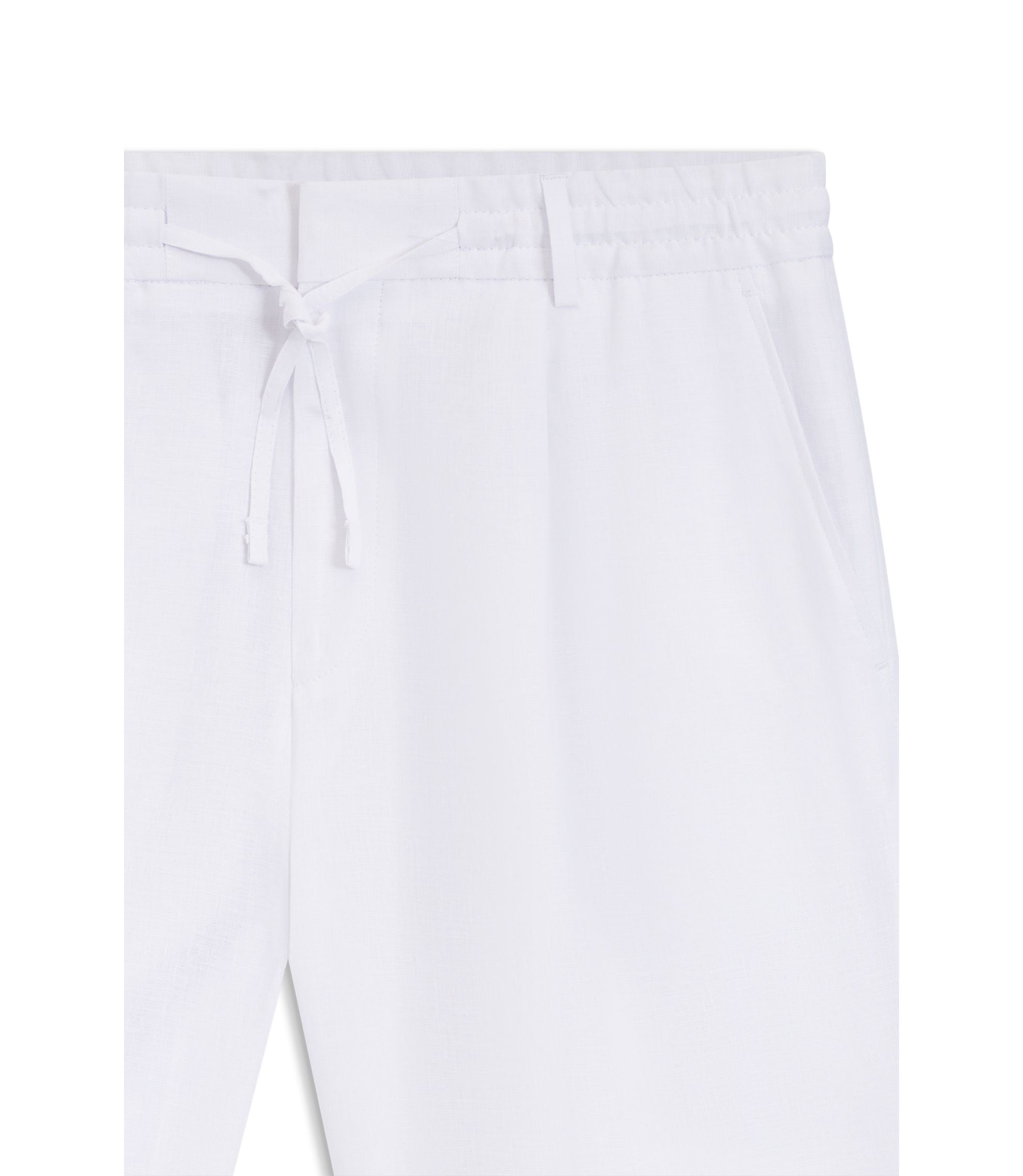Boss Tapered Fit Shorts In Linen White