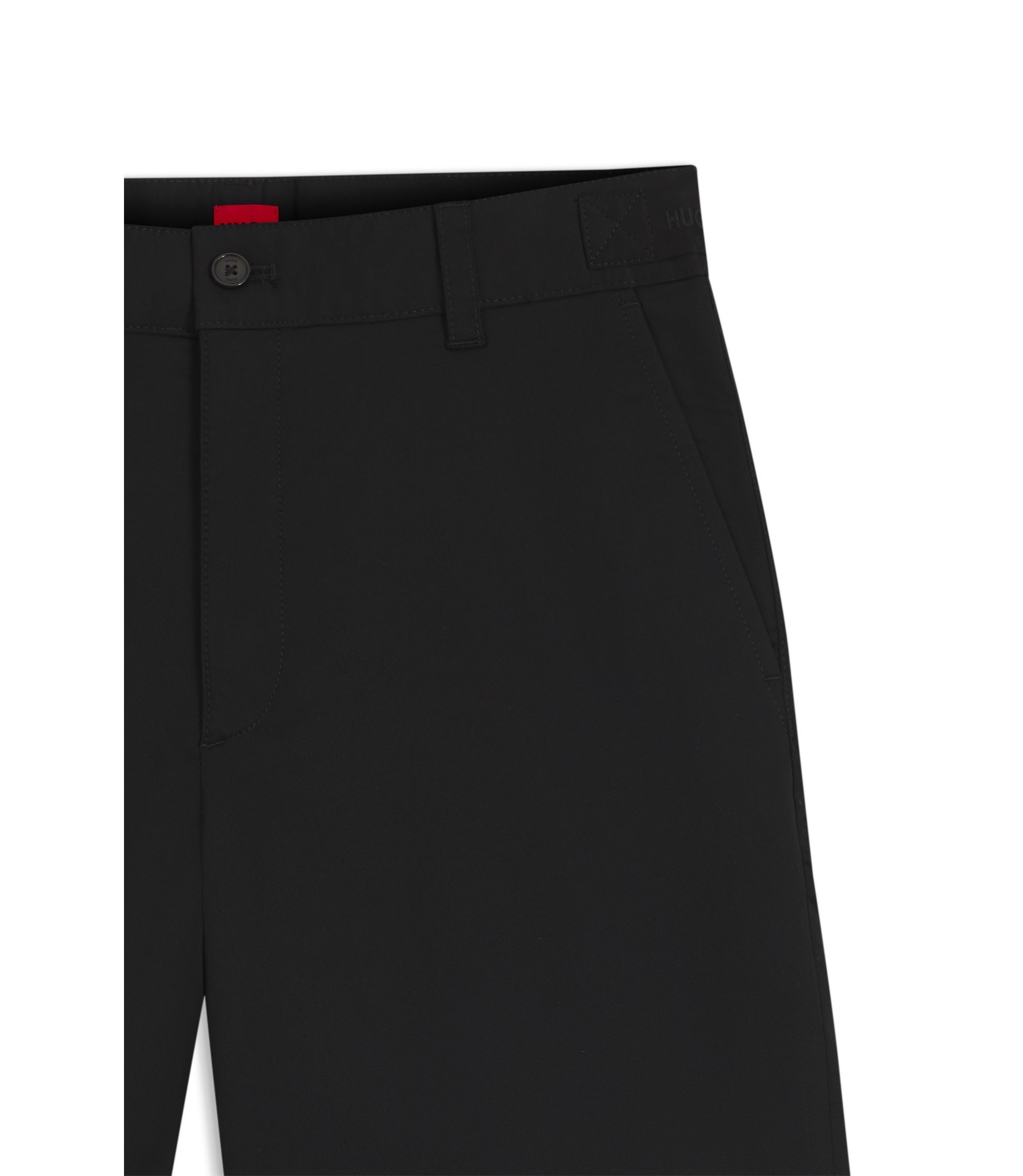 Hugo Slim Fit Shorts In Mercerized Stretch Cotton Black