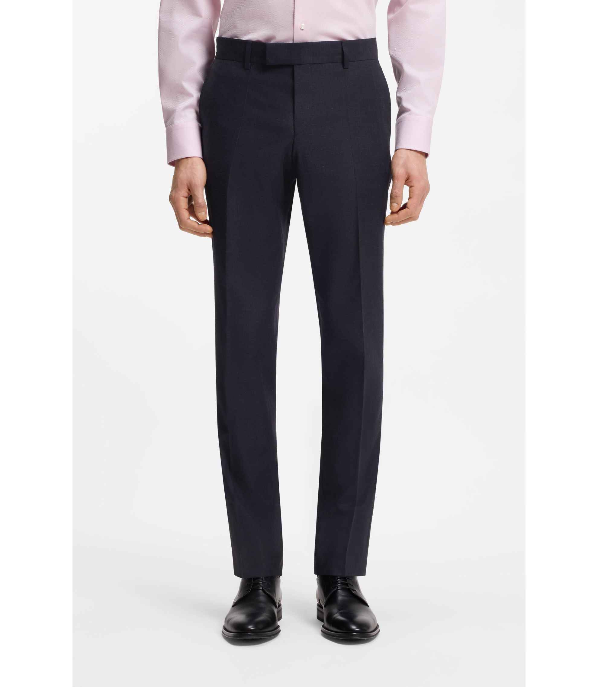 Boss Two Piece Slim Fit Suit In Stretch Fabric Dark Blue