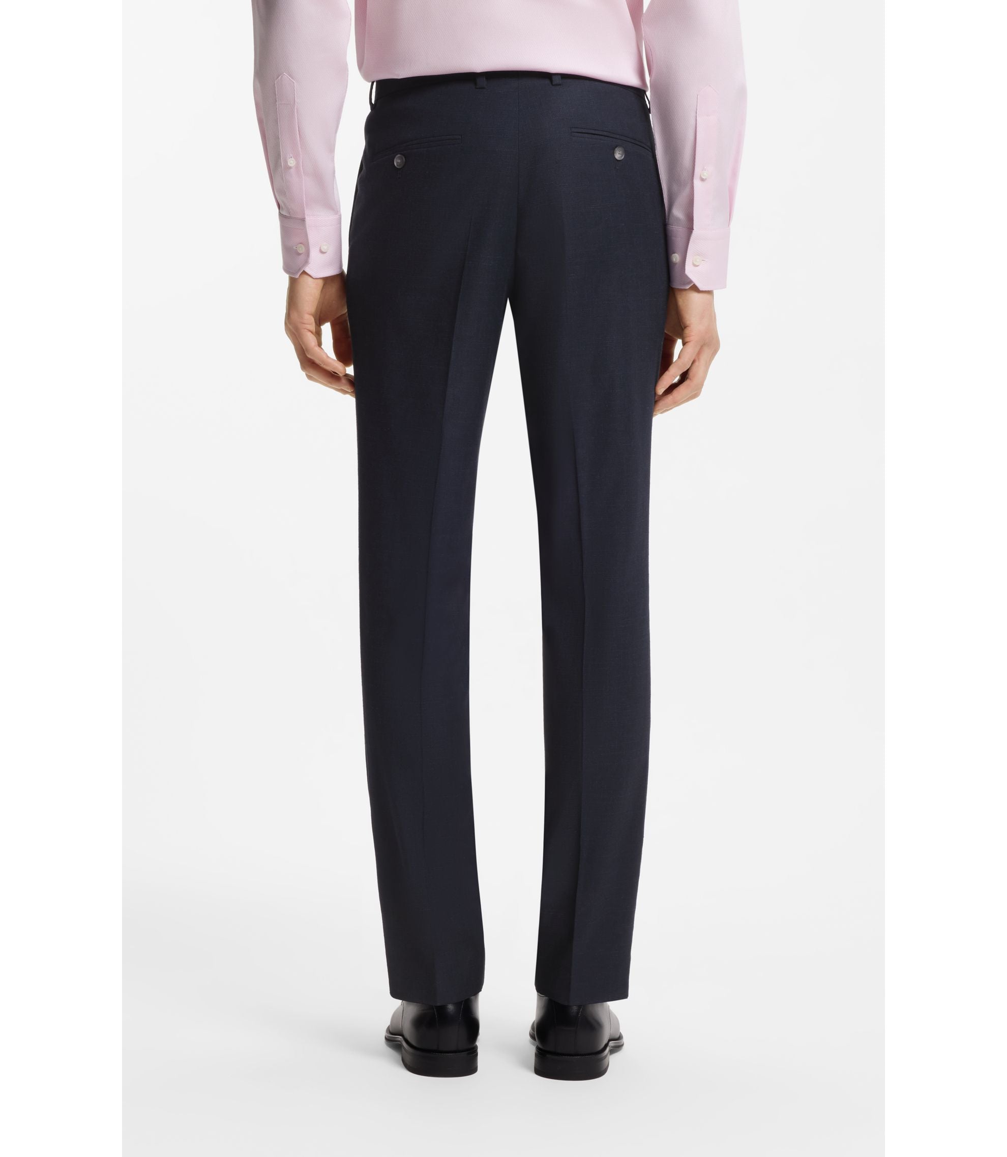 Boss Two Piece Slim Fit Suit In Stretch Fabric Dark Blue