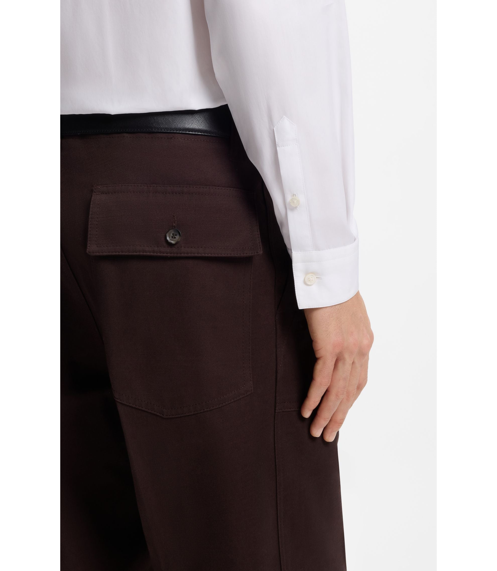 Boss Relaxed Fit Cotton Poplin Shirt White