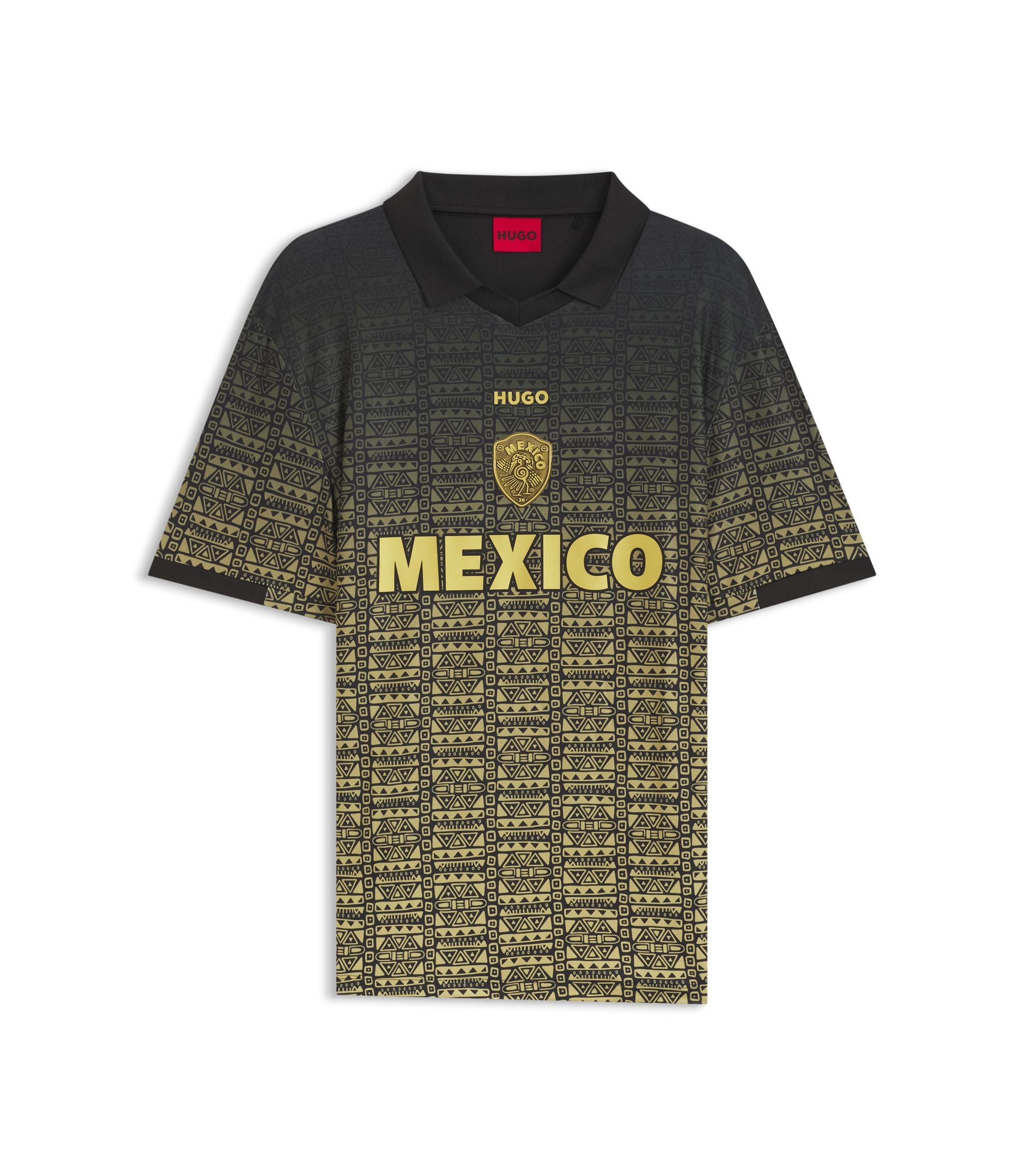 Hugo Relaxed Fit Soccer T Shirt With Nation Detailing Mexico Grey