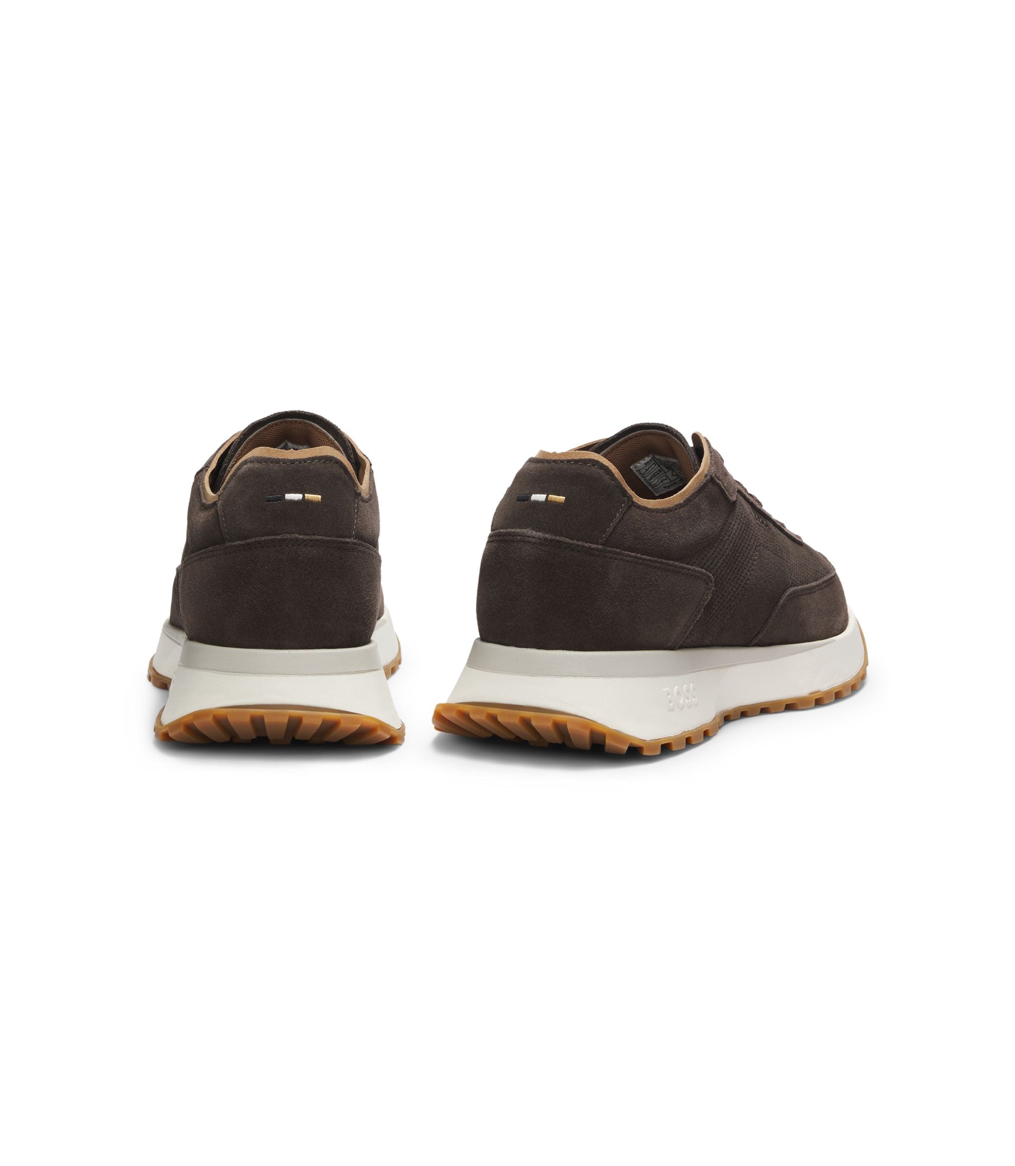 Boss Suede Sneakers With Perforations Dark Brown Dark Brown