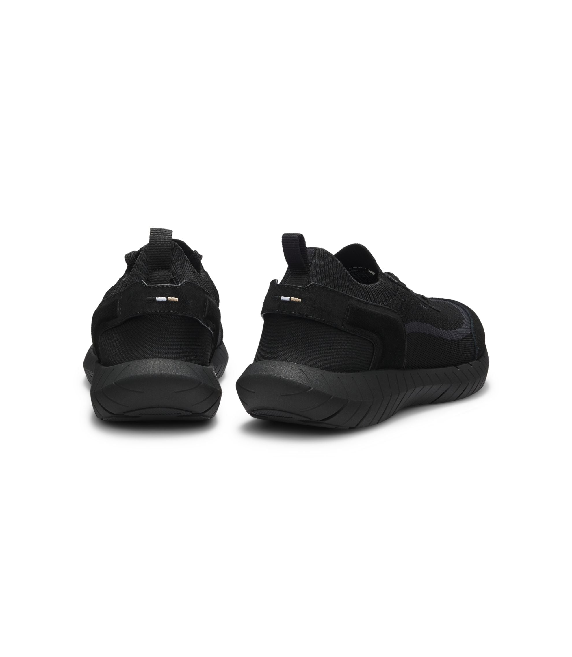 Boss Sock Sneakers With Suede Trims Black Black