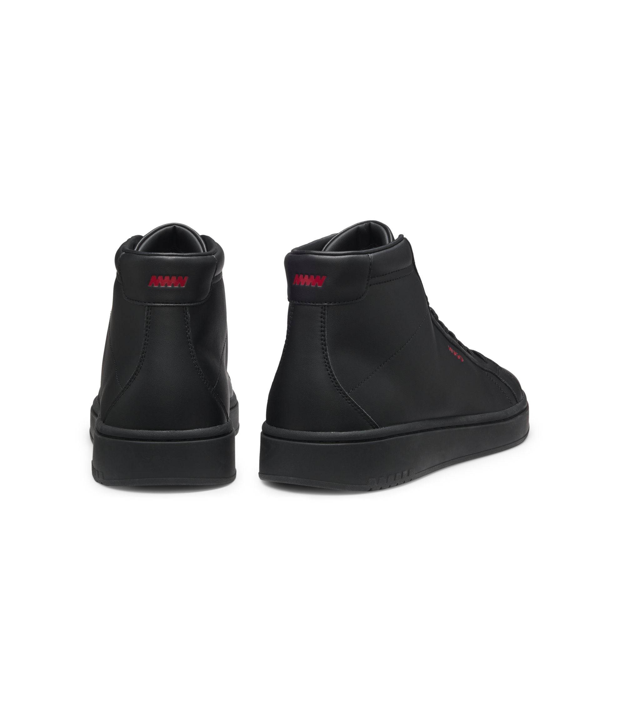 Hugo High Top Sneakers In Faux Leather Black Black