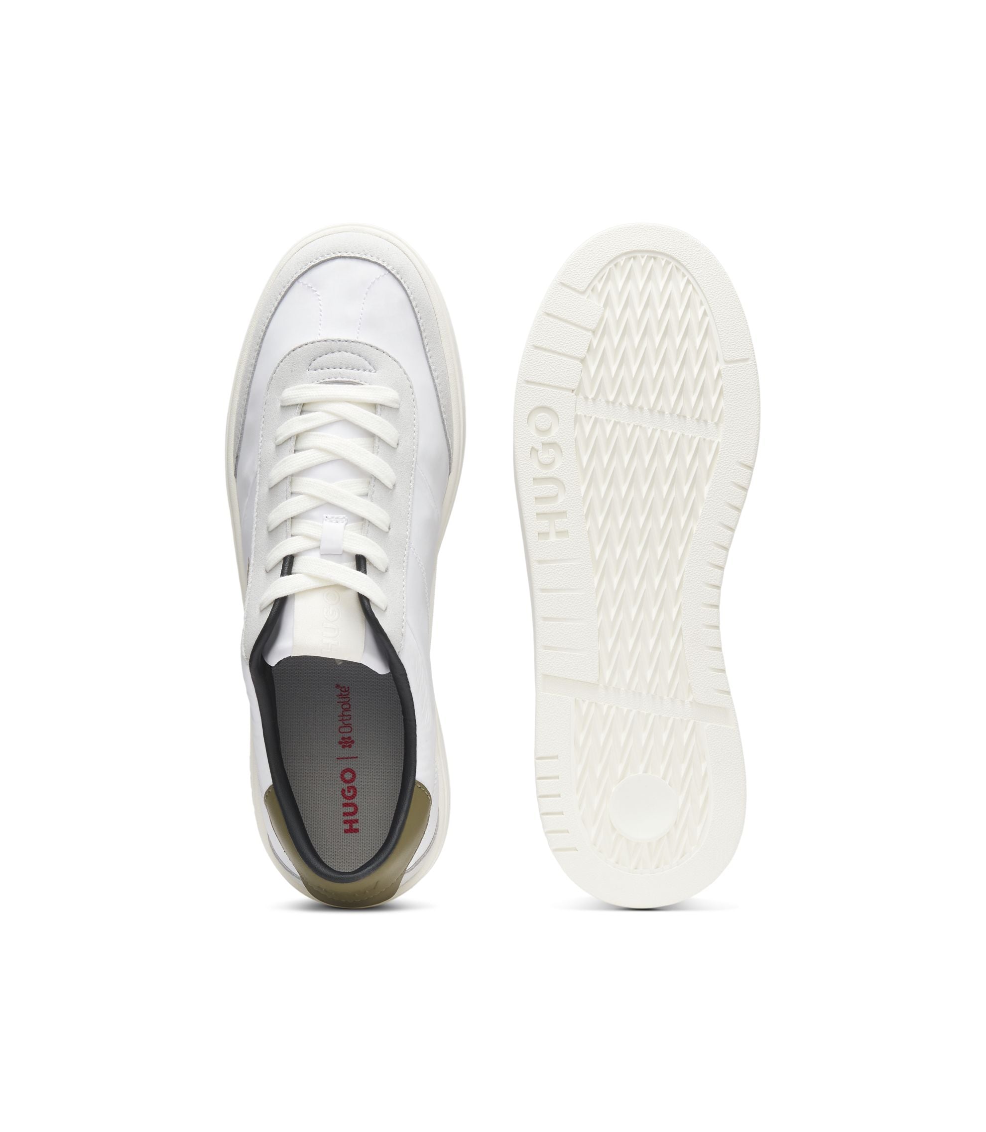 Hugo Cupsole Sneakers With Gold Printed Logo White White