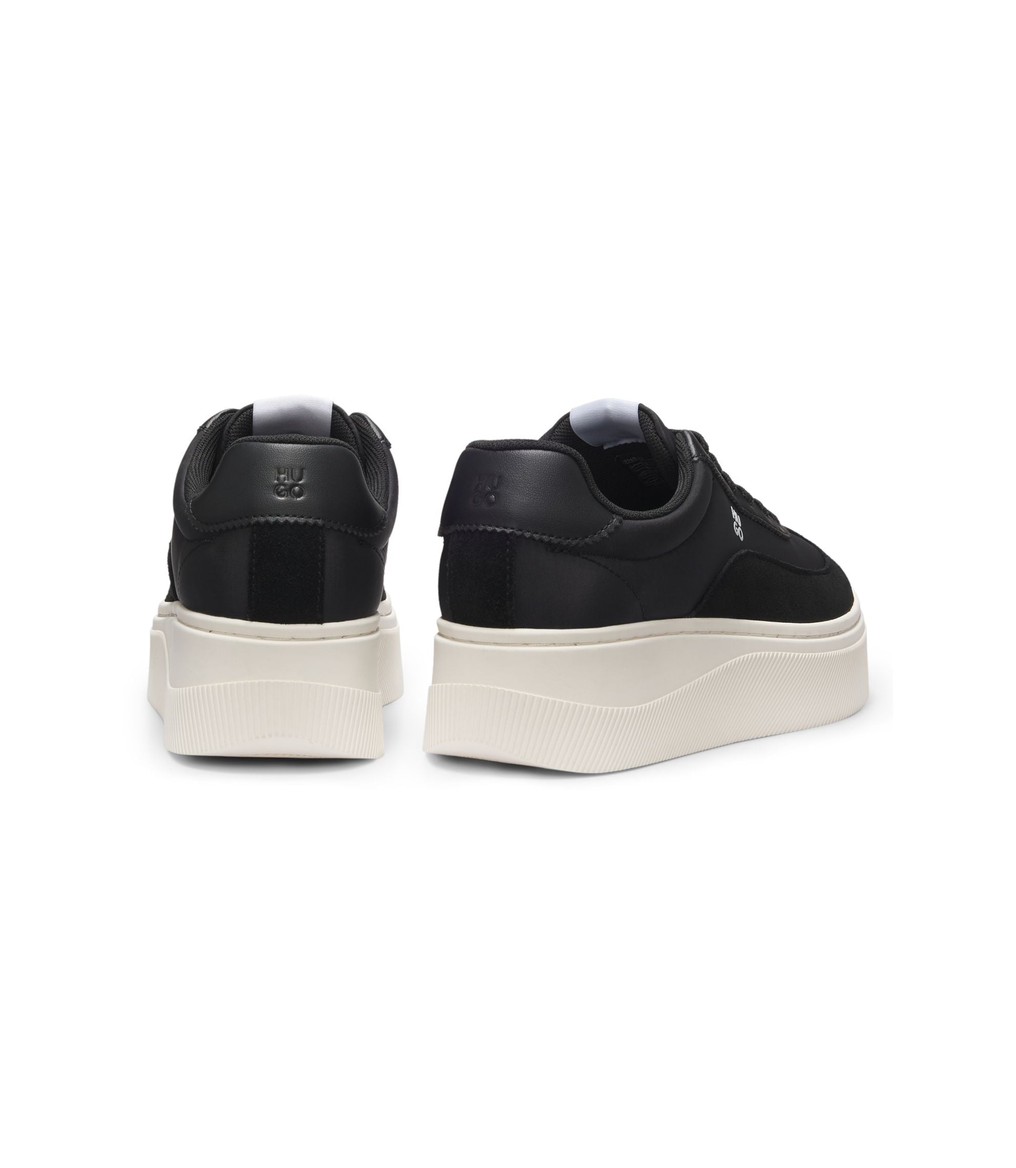 Hugo Platform Sneakers With Suede Trims And Comfort Insole Black Womens Black