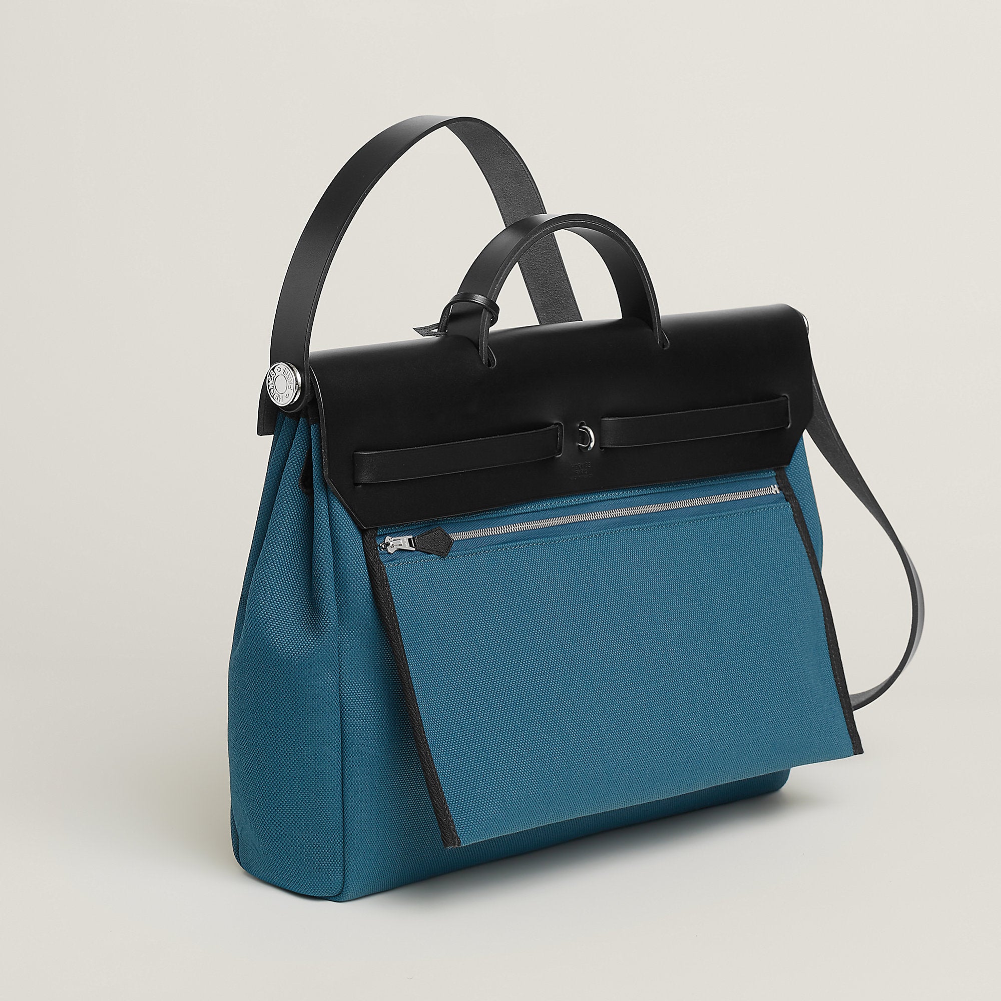 Hermes Herbag Messenger 39 Bag Bleu Thalassa