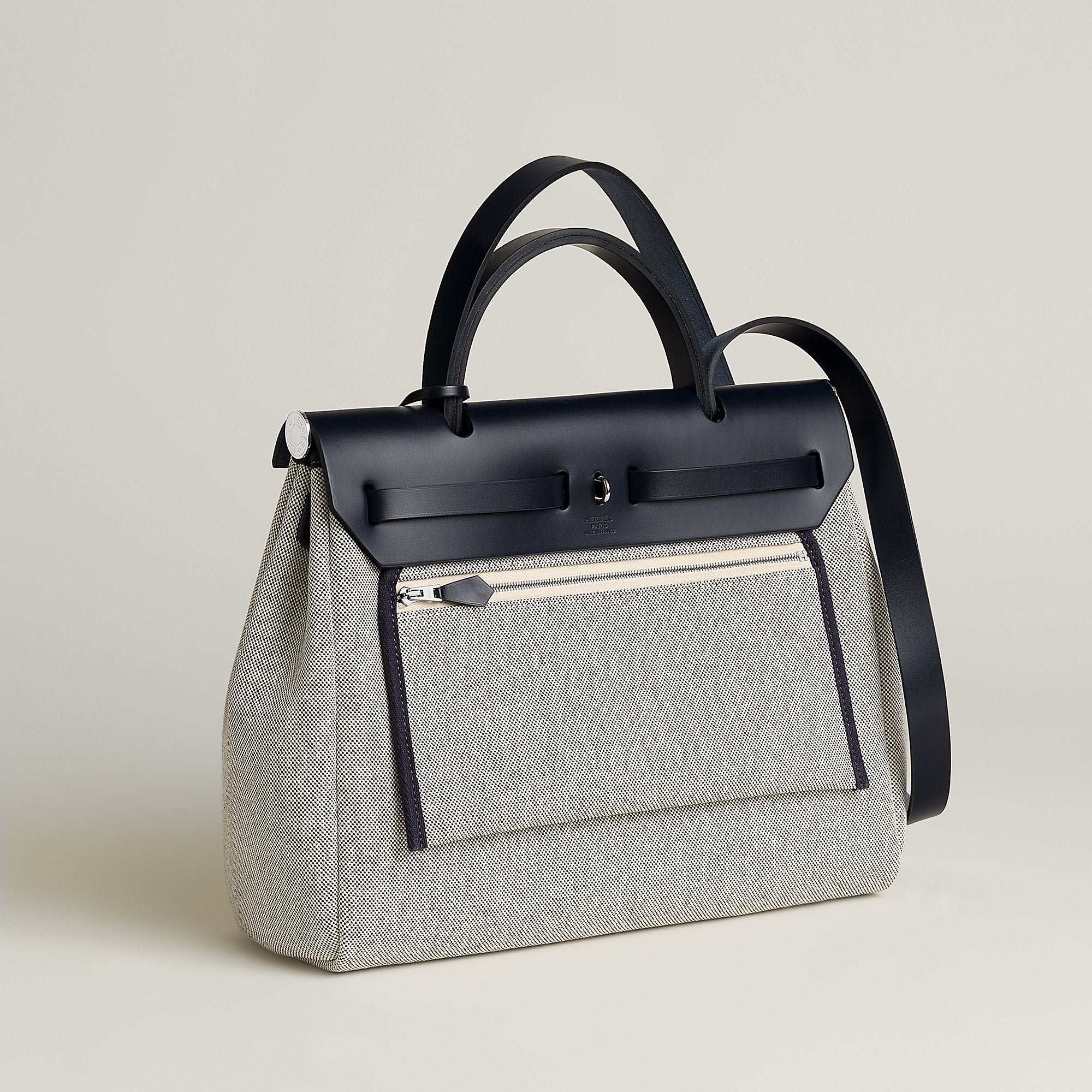 Hermes Herbag Zip 31 Hobnailed Bag Noir