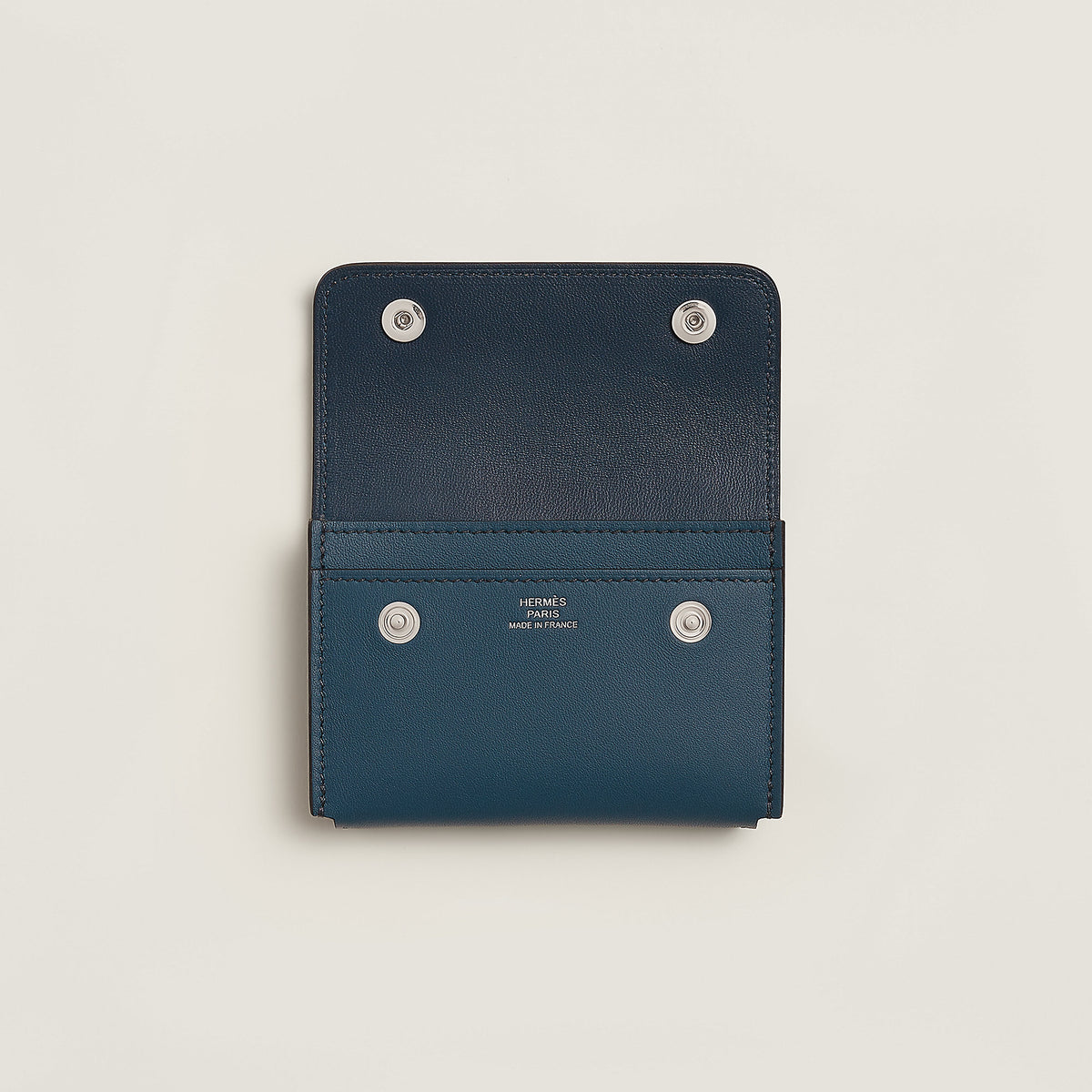 Hermes Nap Card Holder Bleu De Prusse
