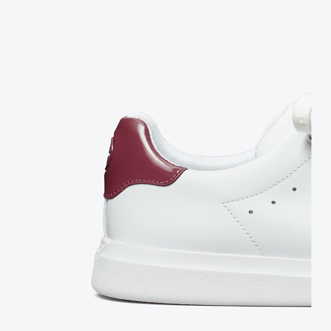Tory Burch Howell Court Sneaker Titanium White / Vintage Eggplant