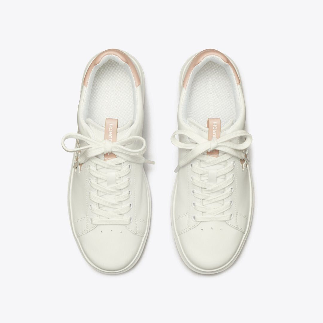 Tory Burch Howell Court Sneaker TITANIUM WHITE / SHELL PINK