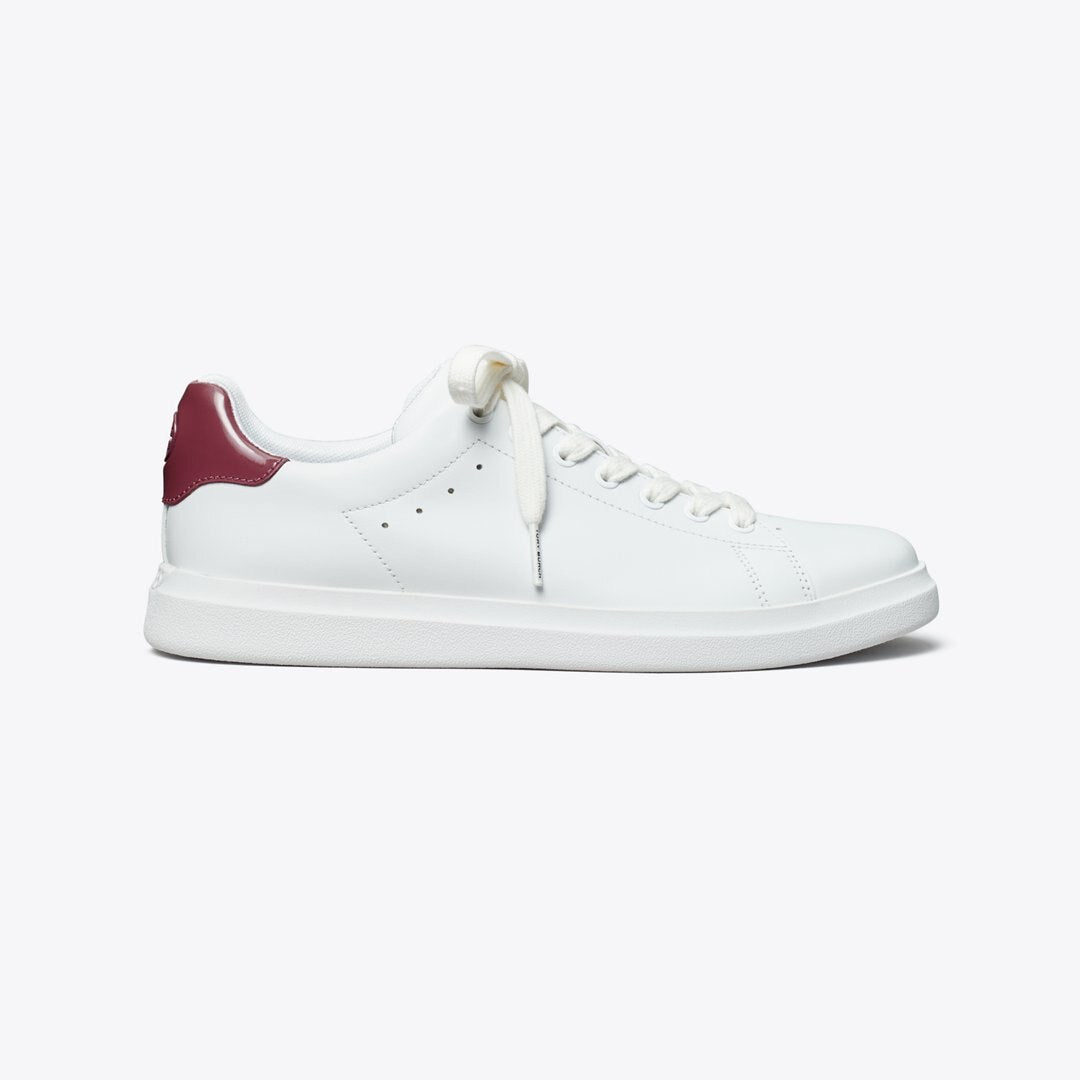 Tory Burch Howell Court Sneaker Titanium White / Vintage Eggplant
