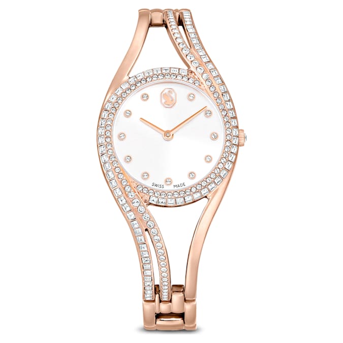 Swarovski Hyperbola Bangle Watch Swiss Made Metal Bracelet Rose Gold Tone Rose Gold-Tone Finish SW5715465
