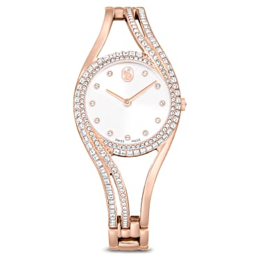 Swarovski Hyperbola Bangle Watch Swiss Made Metal Bracelet Rose Gold Tone Rose Gold-Tone Finish SW5715465