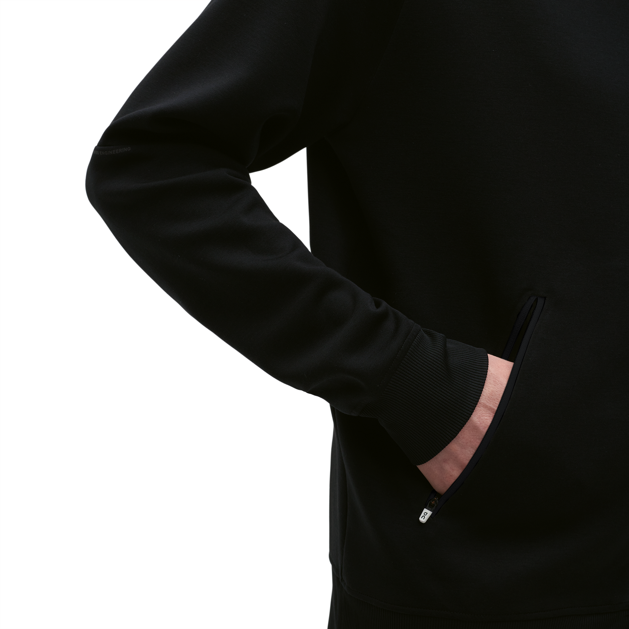 On Zipped Hoodie Black