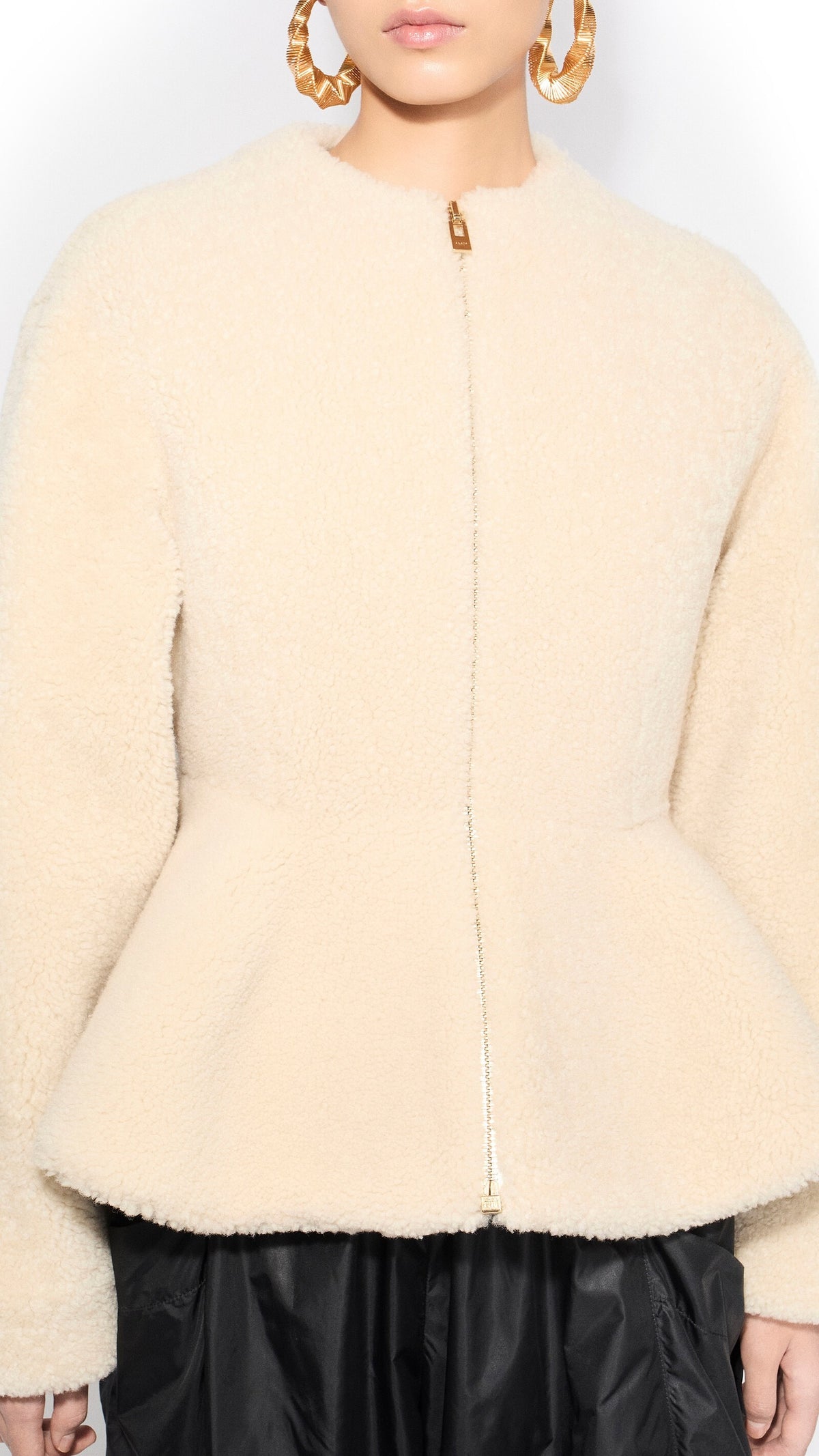 Alaïa Shearling Peplum Jacket