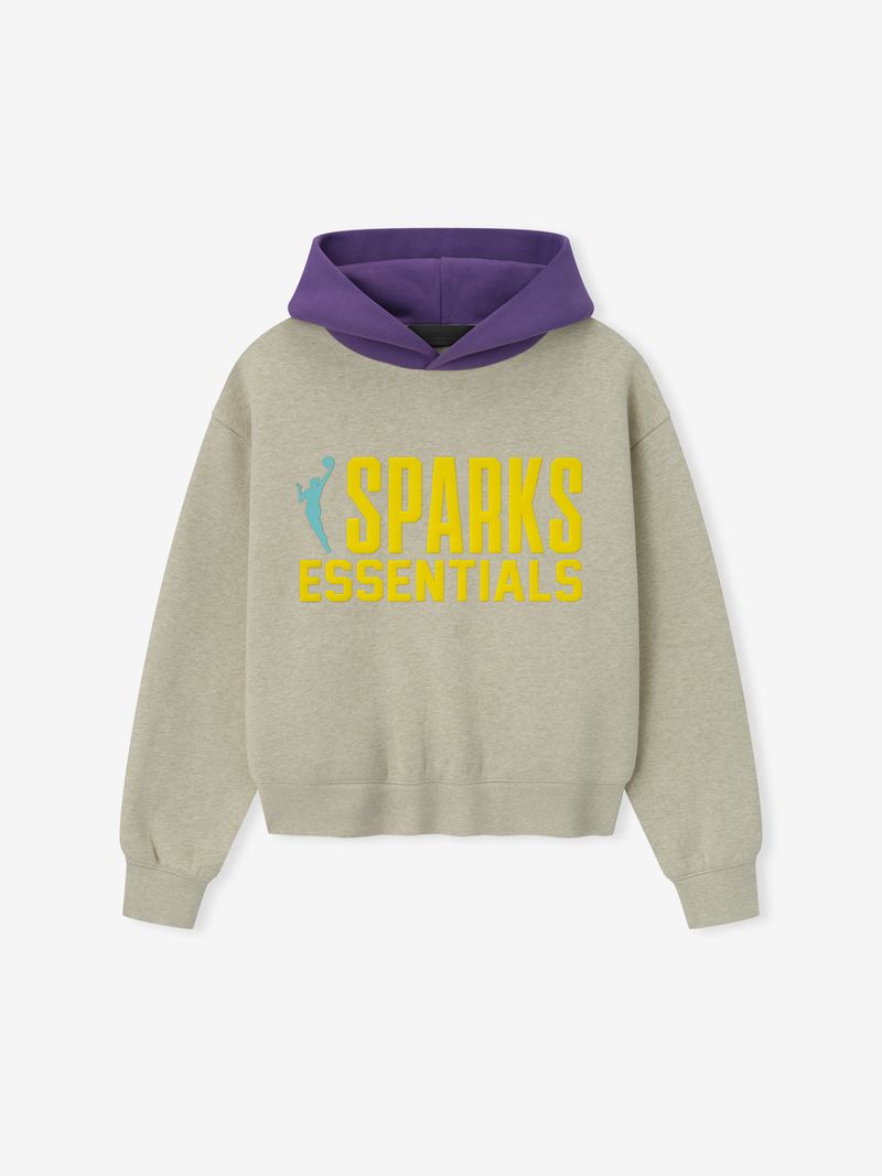 Essentials Womens Sparks Classic Hoodie Heather Stone/Purple Reign