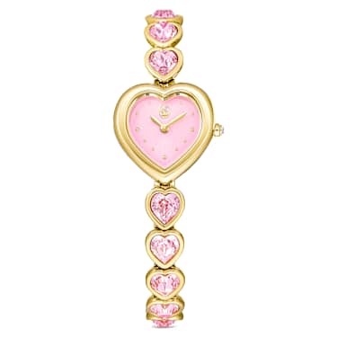 Swarovski Idyllia Heart Watch Crystal Bracelet Pink Gold-Tone Finish SW5741519