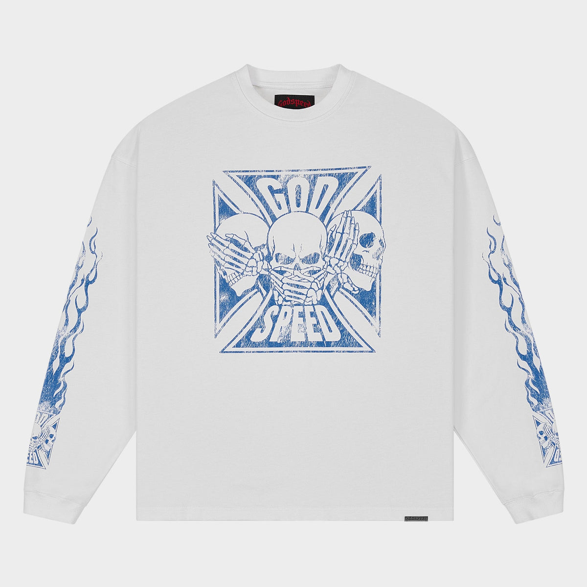 Godspeed Omerta LS T-Shirt (White Blue)