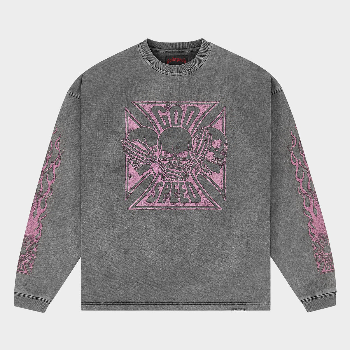 Godspeed Omerta LS T-Shirt (Grey Pink)