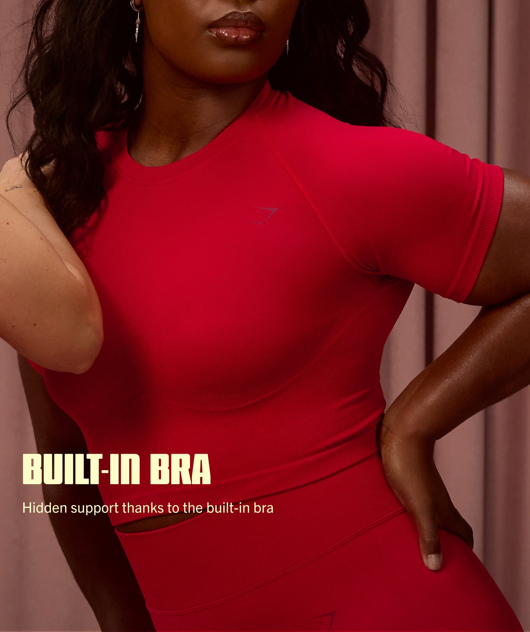 Women's Gymshark Lift Seamless Short Sleeve Top Carmine Red