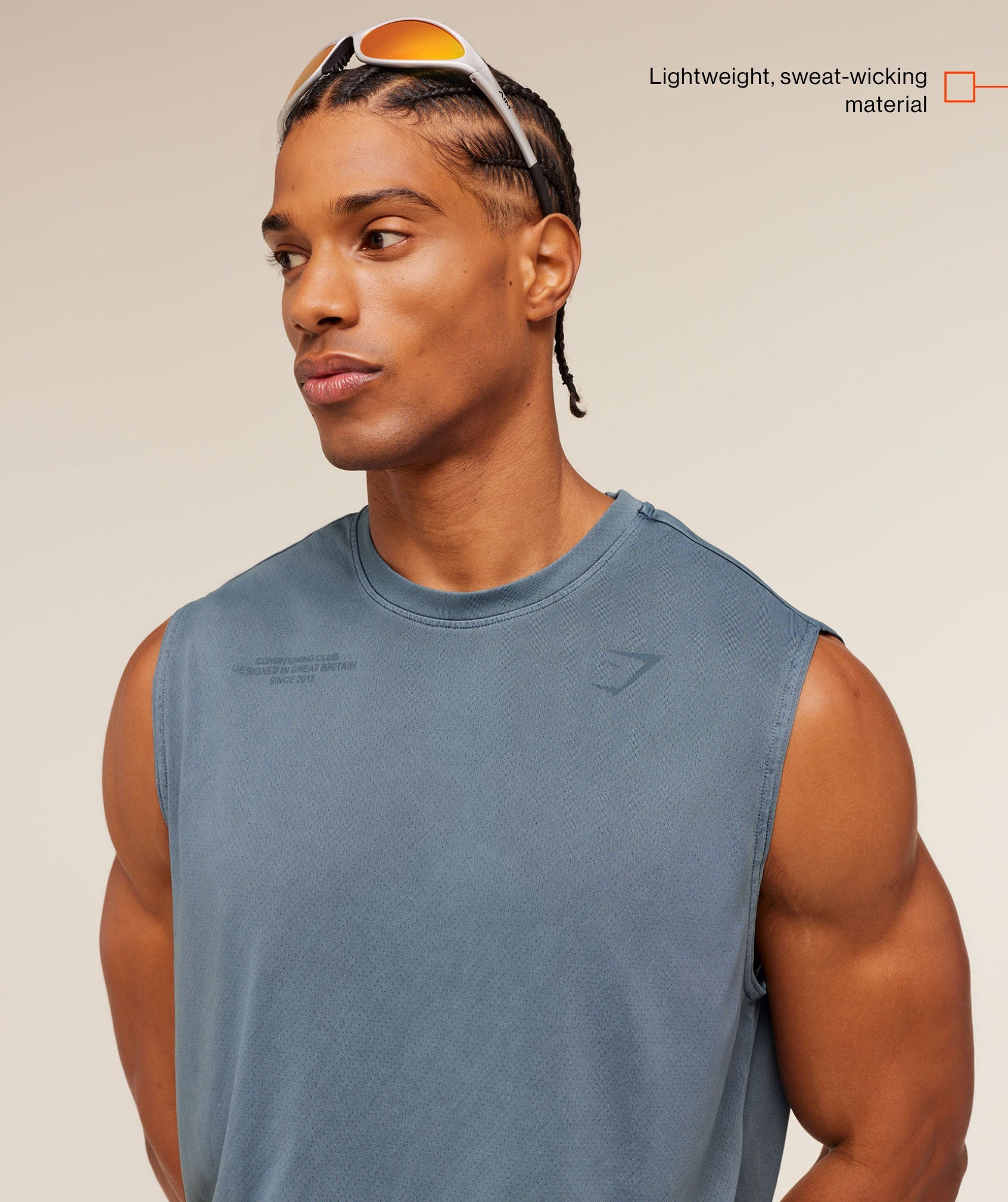 Gymshark Conditioning Club Washed Tank Iron Blue