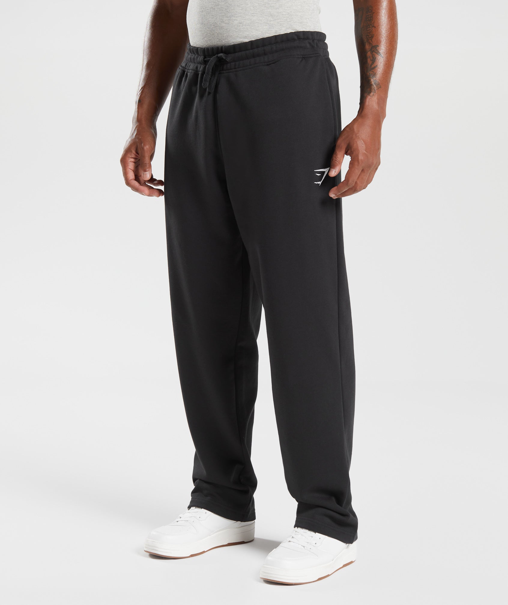 Gymshark Crest Straight Leg Joggers Black