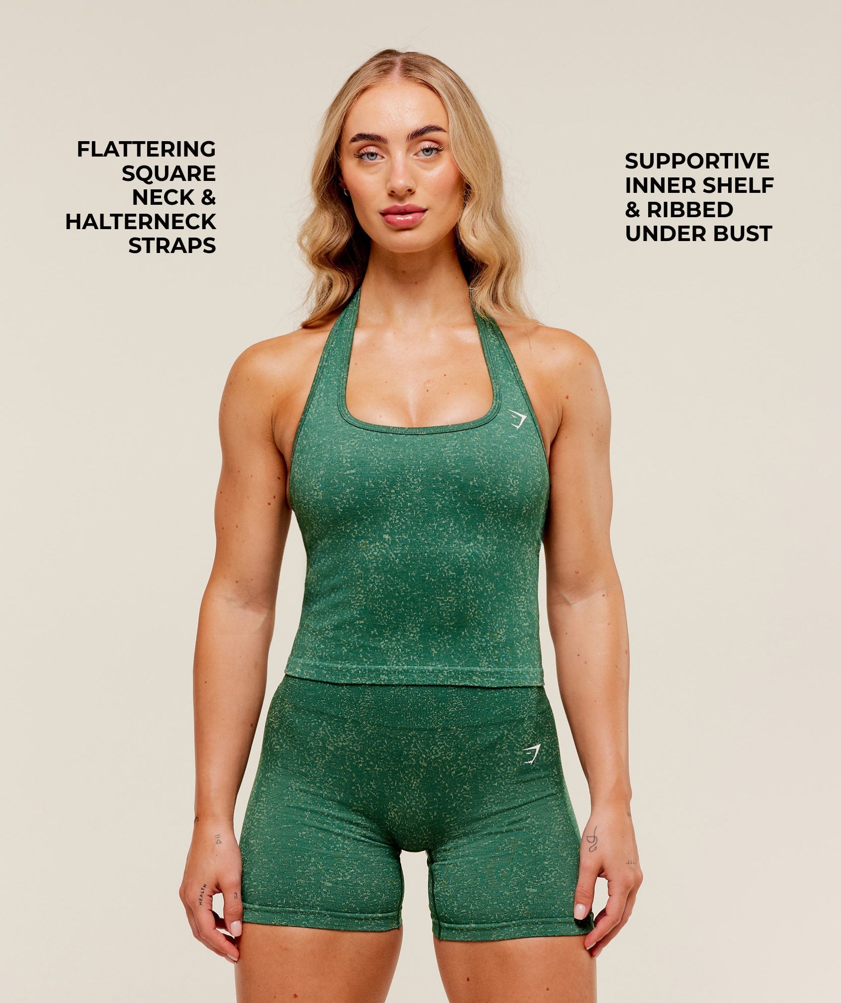 Women's Gymshark Adapt Fleck X Whitney Tank With Shelf Lift Green