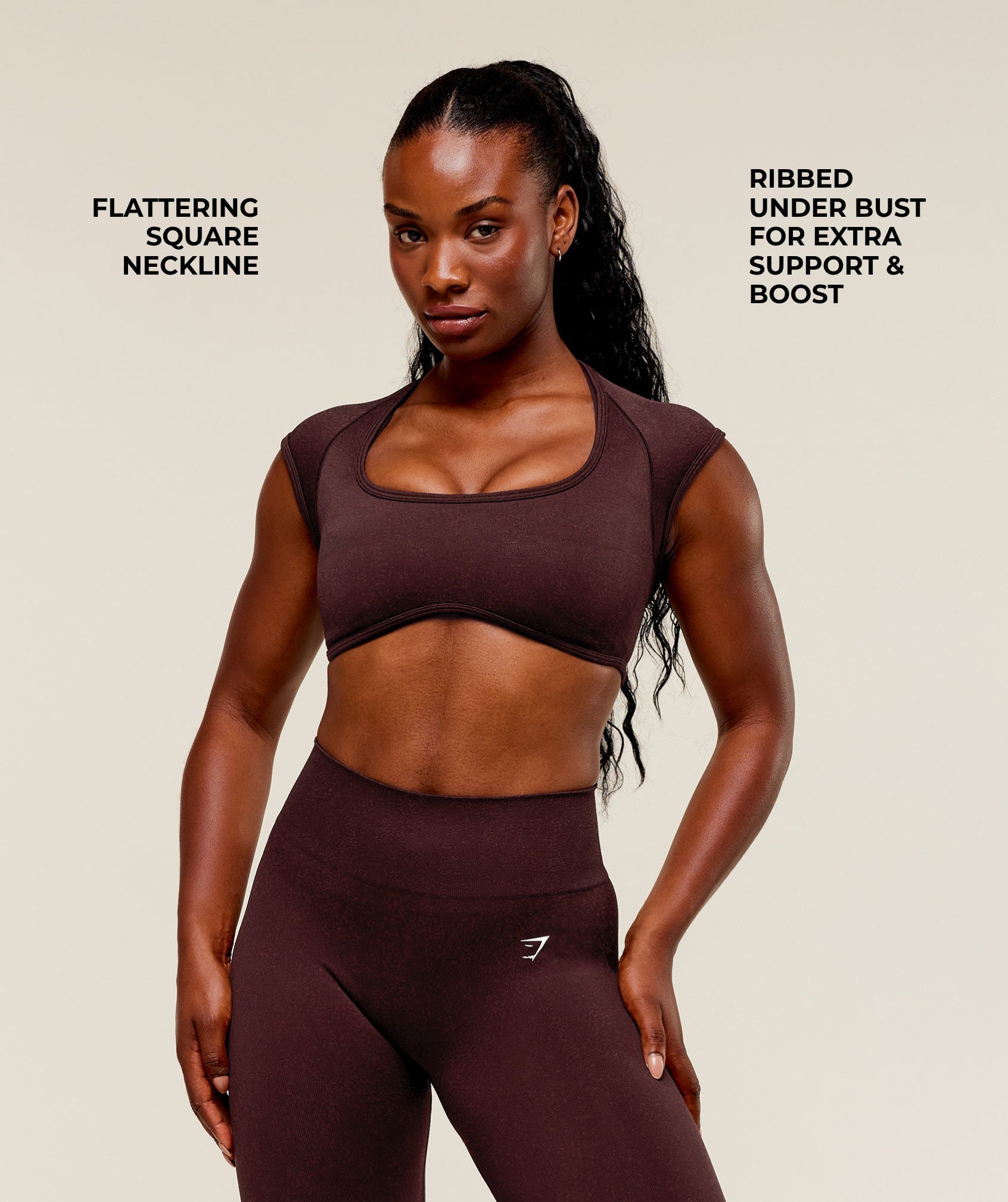 Women's Gymshark Adapt Fleck X Whitney Short Sleeve Crop Top Cherry Purple