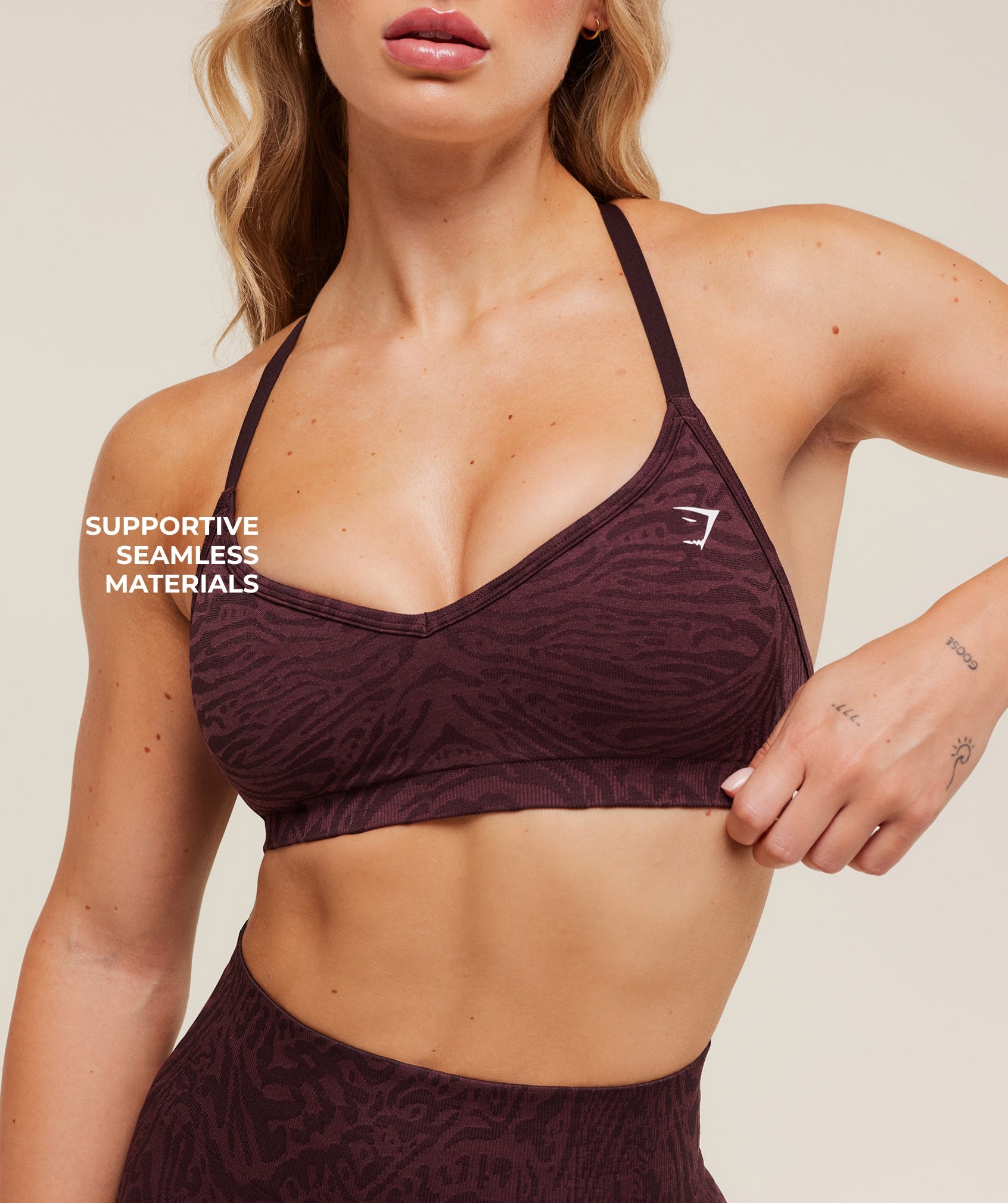 Women's Gymshark Adapt Animal Seamless Sports Bra Cherry Purple