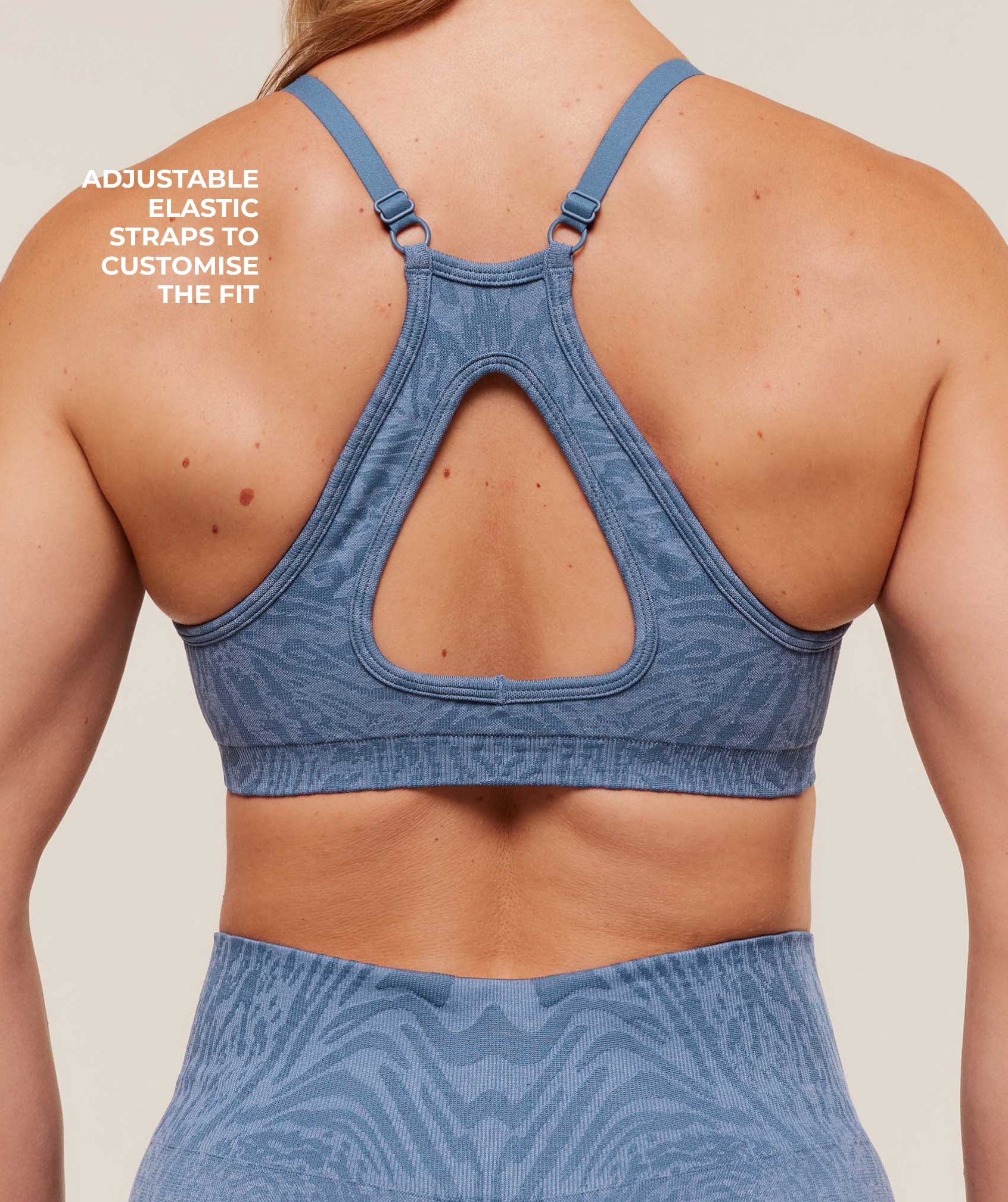 Women's Gymshark Adapt Animal Seamless Sports Bra Worn Blue