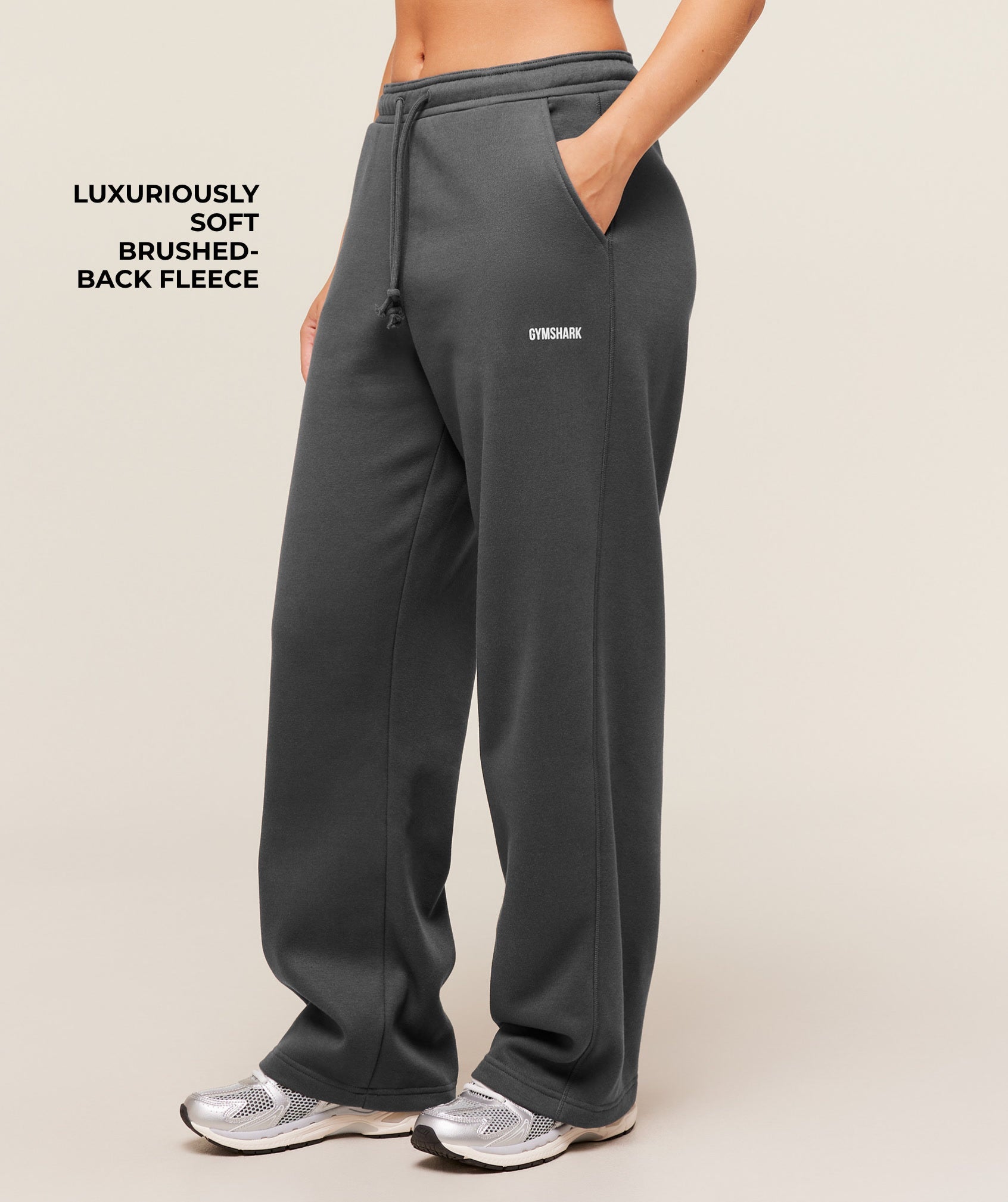 Women's Gymshark Cosy Luxe Straight Leg Regular Joggers Onyx Grey