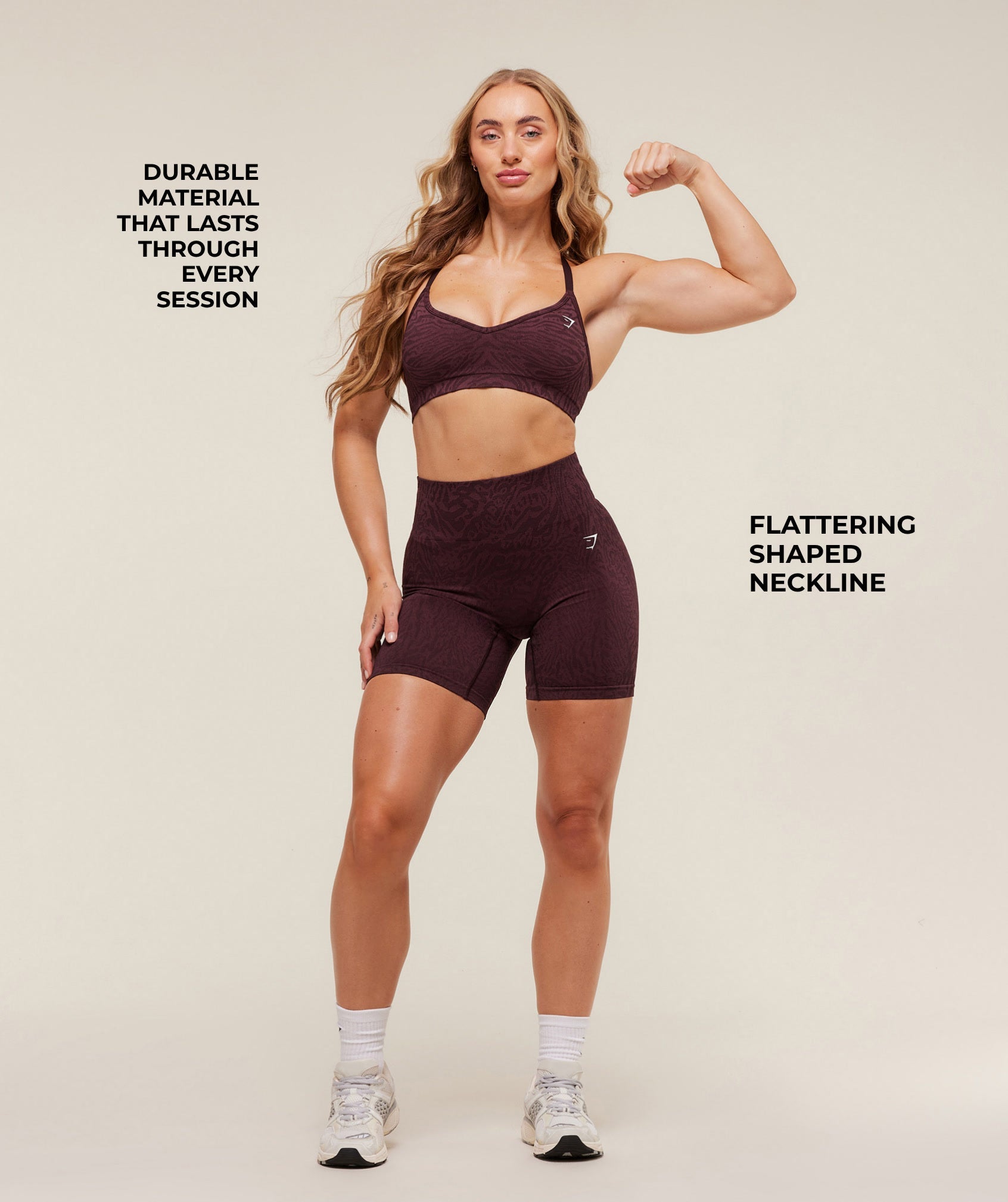 Women's Gymshark Adapt Animal Seamless Sports Bra Cherry Purple