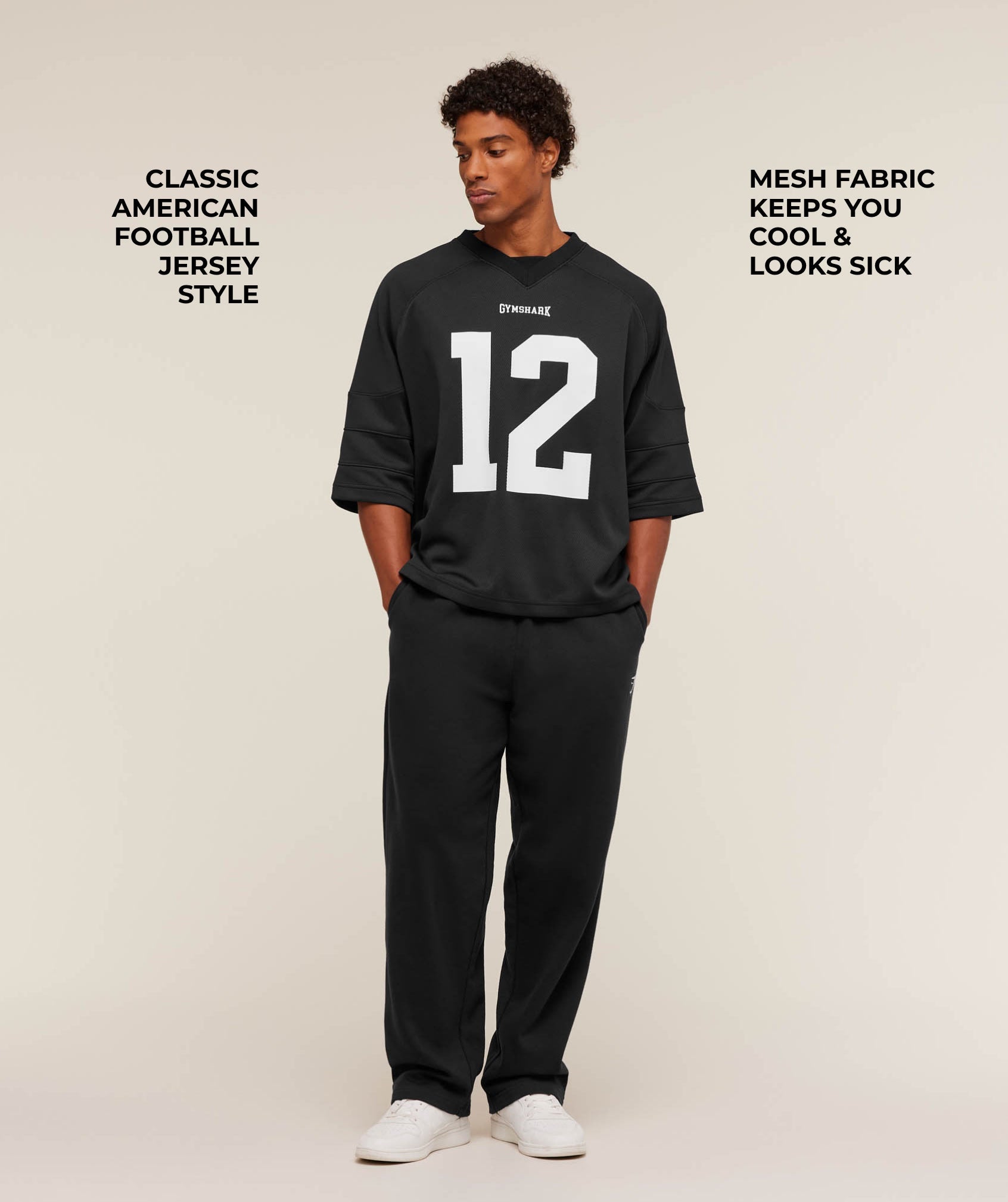 Gymshark American Football Jersey Black