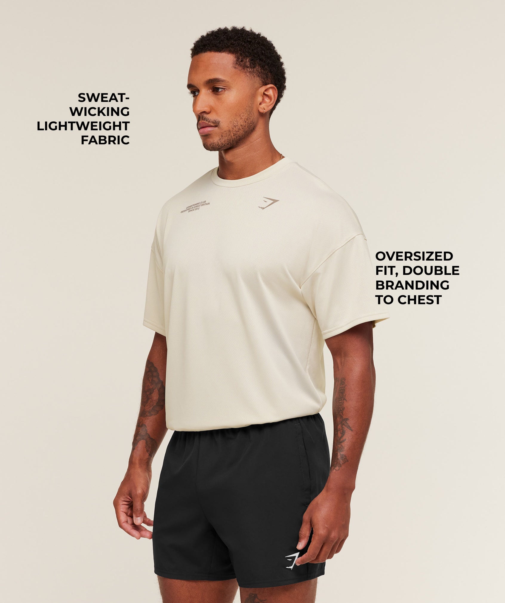 Gymshark Conditioning Club Oversized T-Shirt Pebble Grey