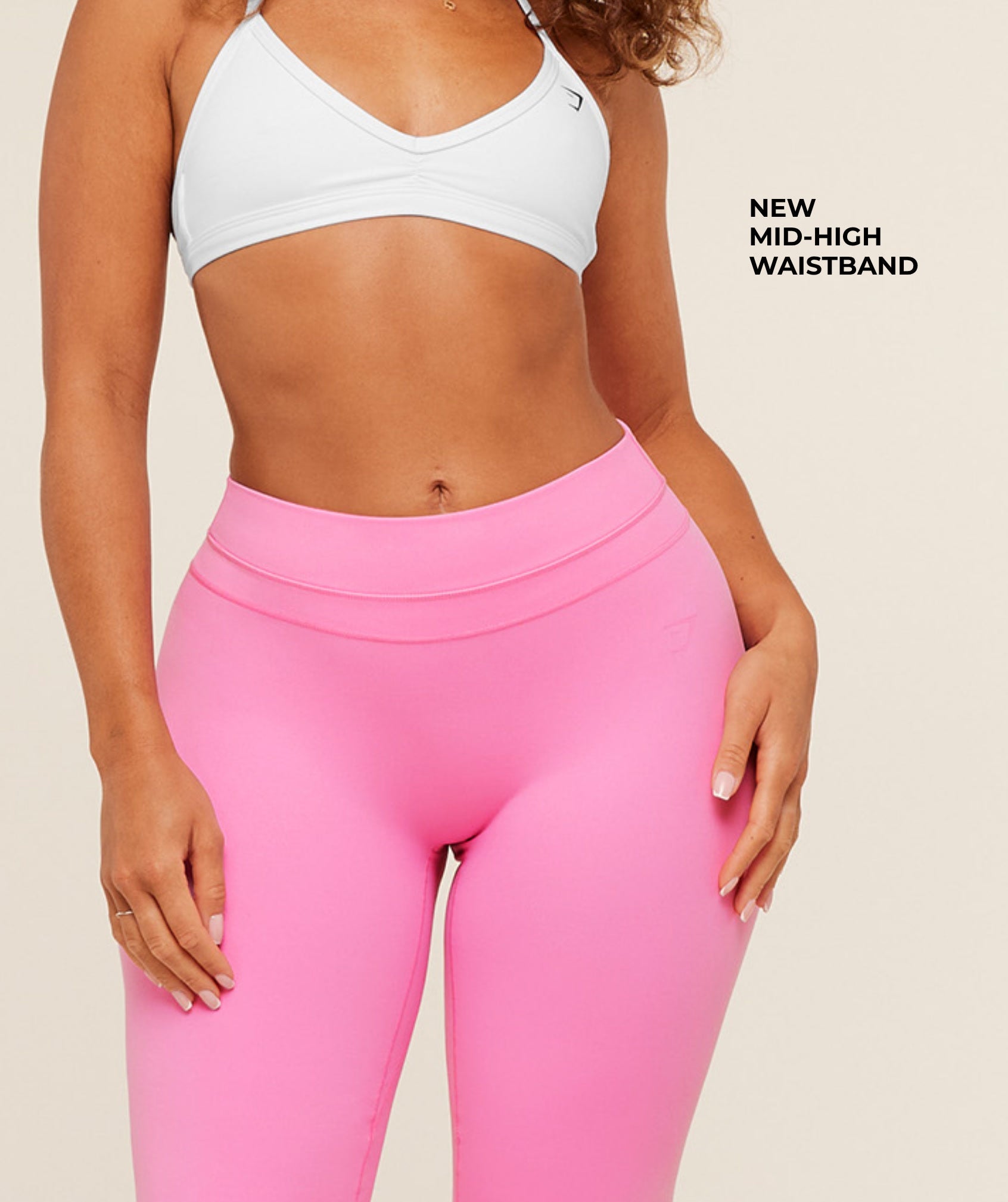 Women's Gymshark Whitney Mid-High Rise Leggings Focus Pink