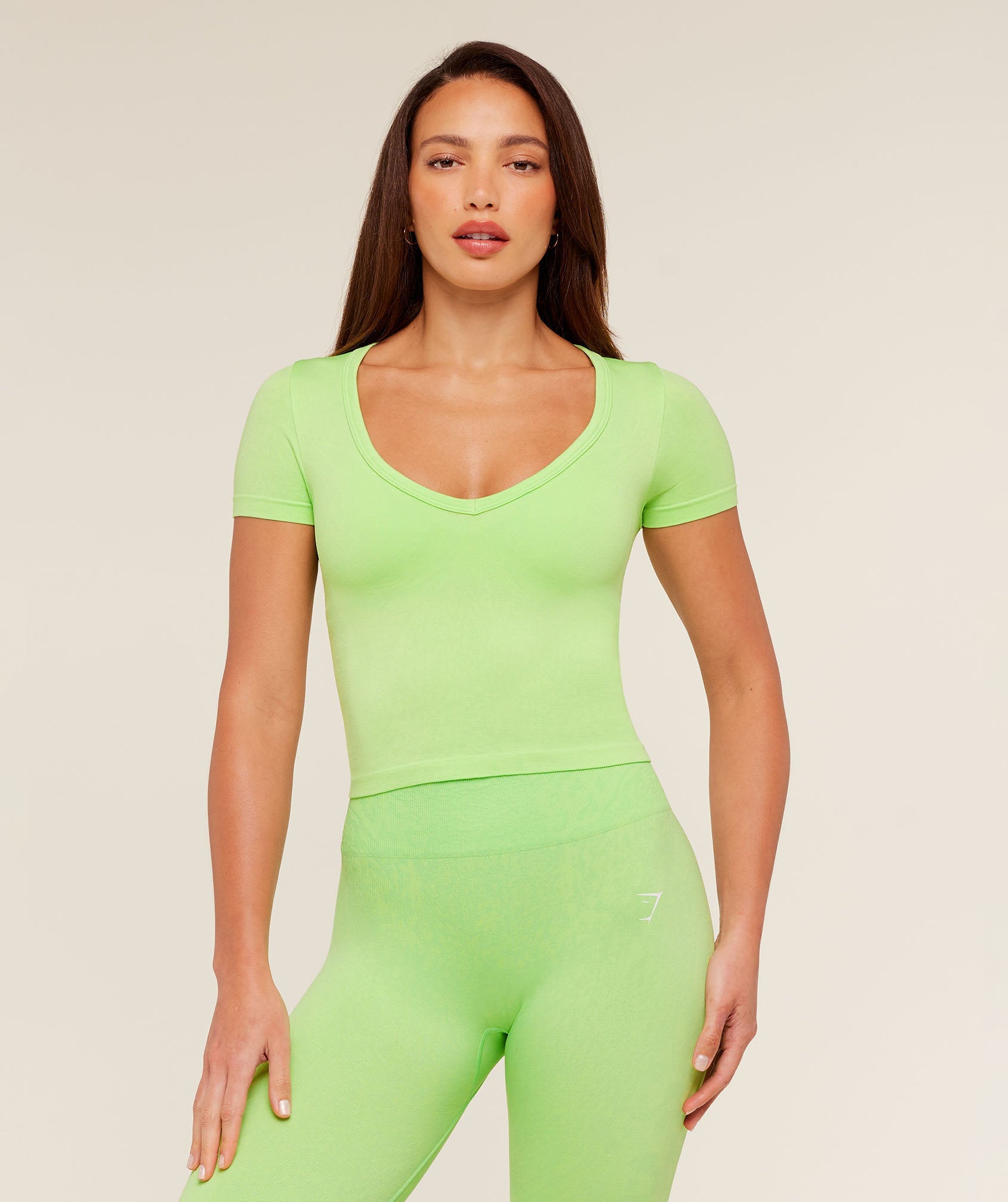 Women's Gymshark Adapt Animal X Whitney Short Sleeve Top Energy Gelato Green