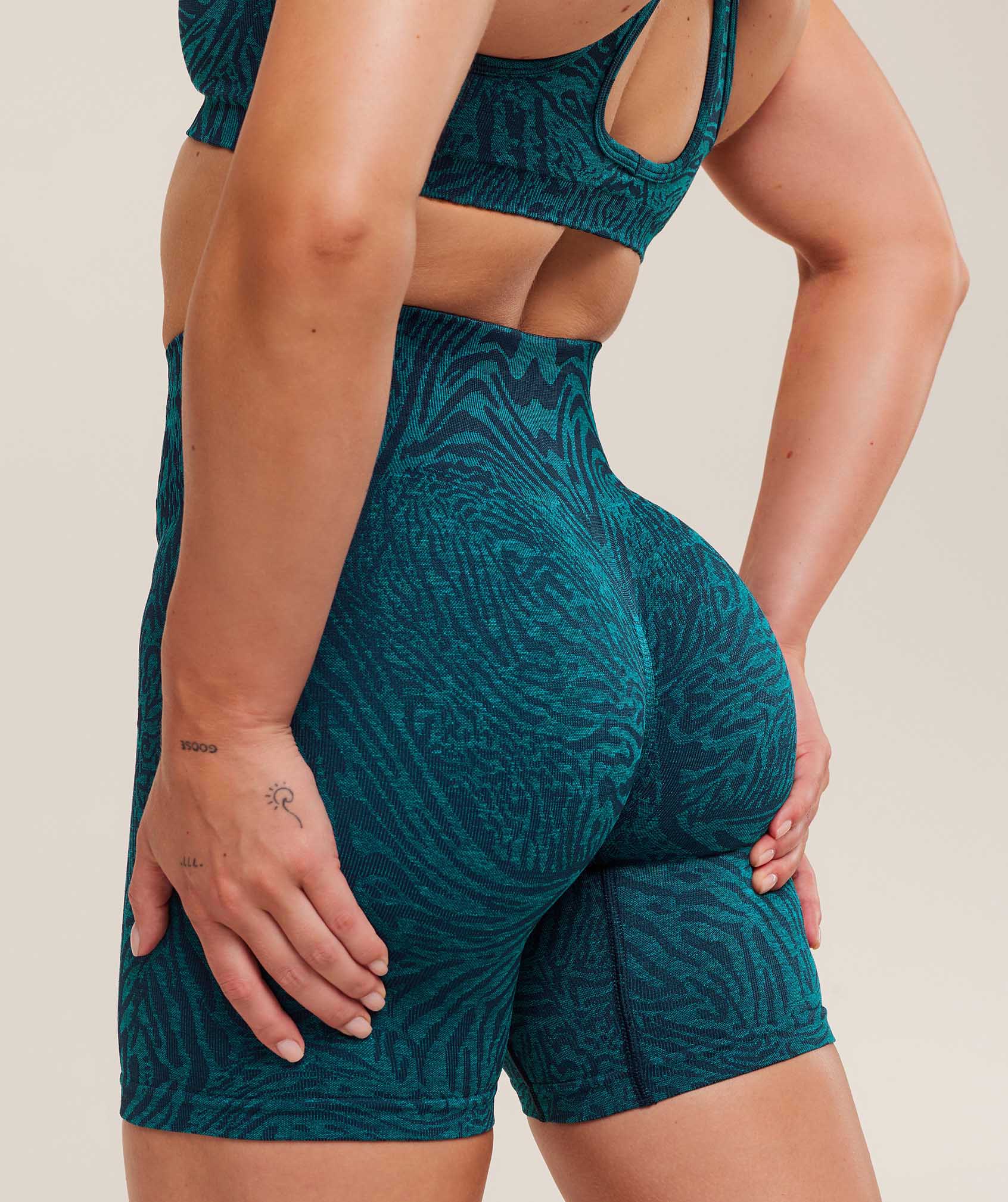 Women's Gymshark Adapt Animal Seamless Shorts Navy