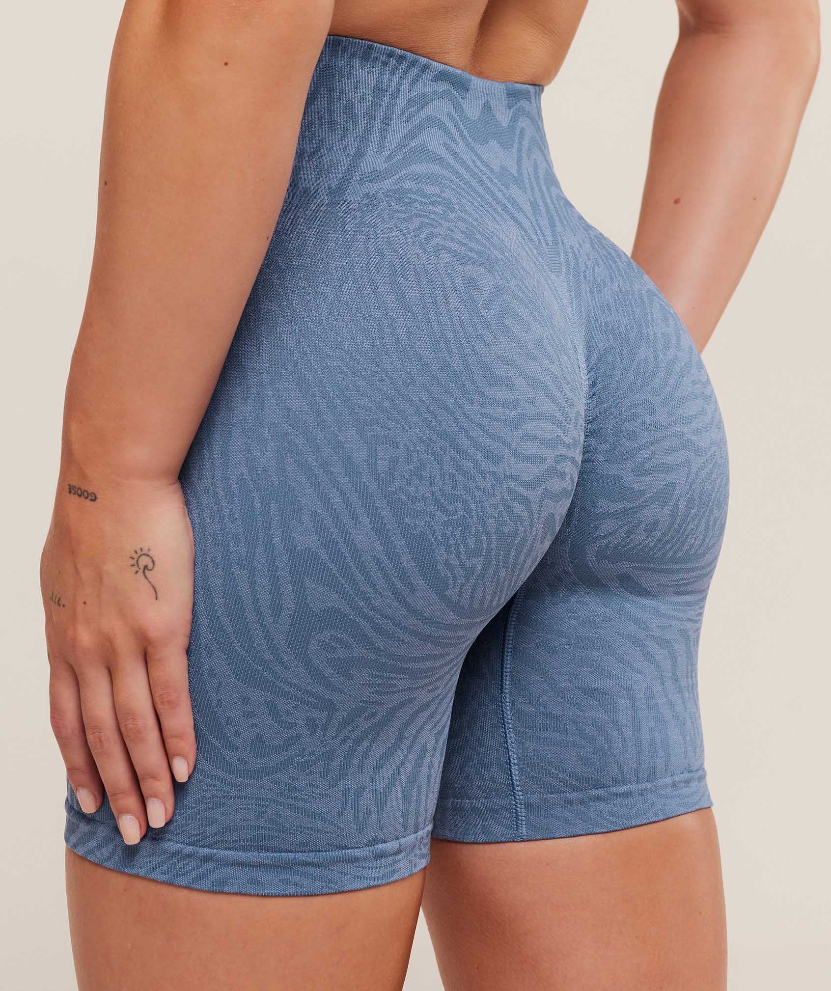 Women's Gymshark Adapt Animal Seamless Shorts Worn Blue