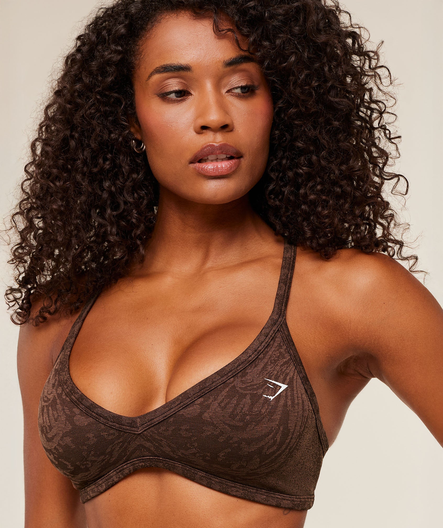 Women's Gymshark Adapt Animal X Whitney Sports Bra Archive Brown