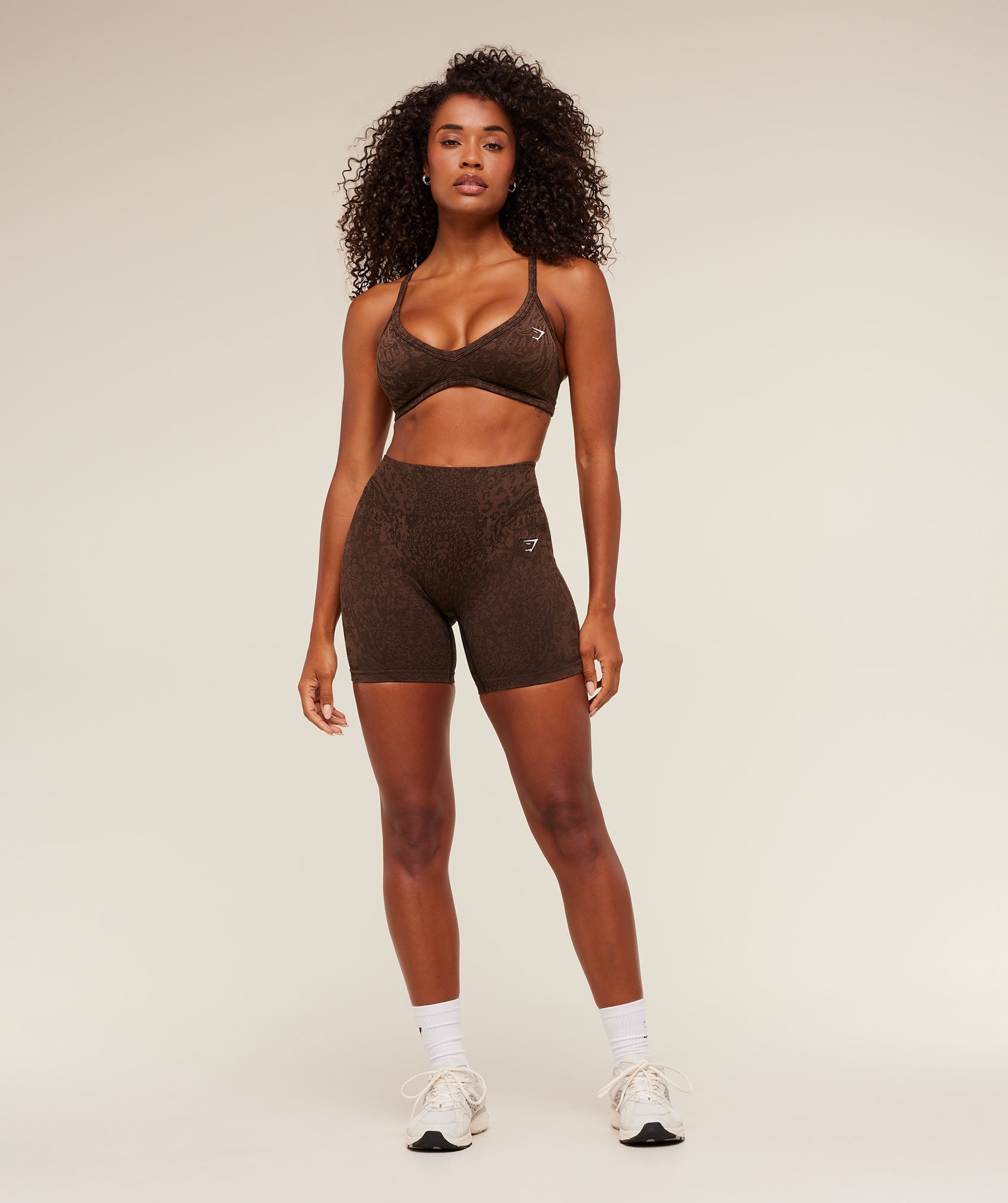 Women's Gymshark Adapt Animal X Whitney Sports Bra Archive Brown