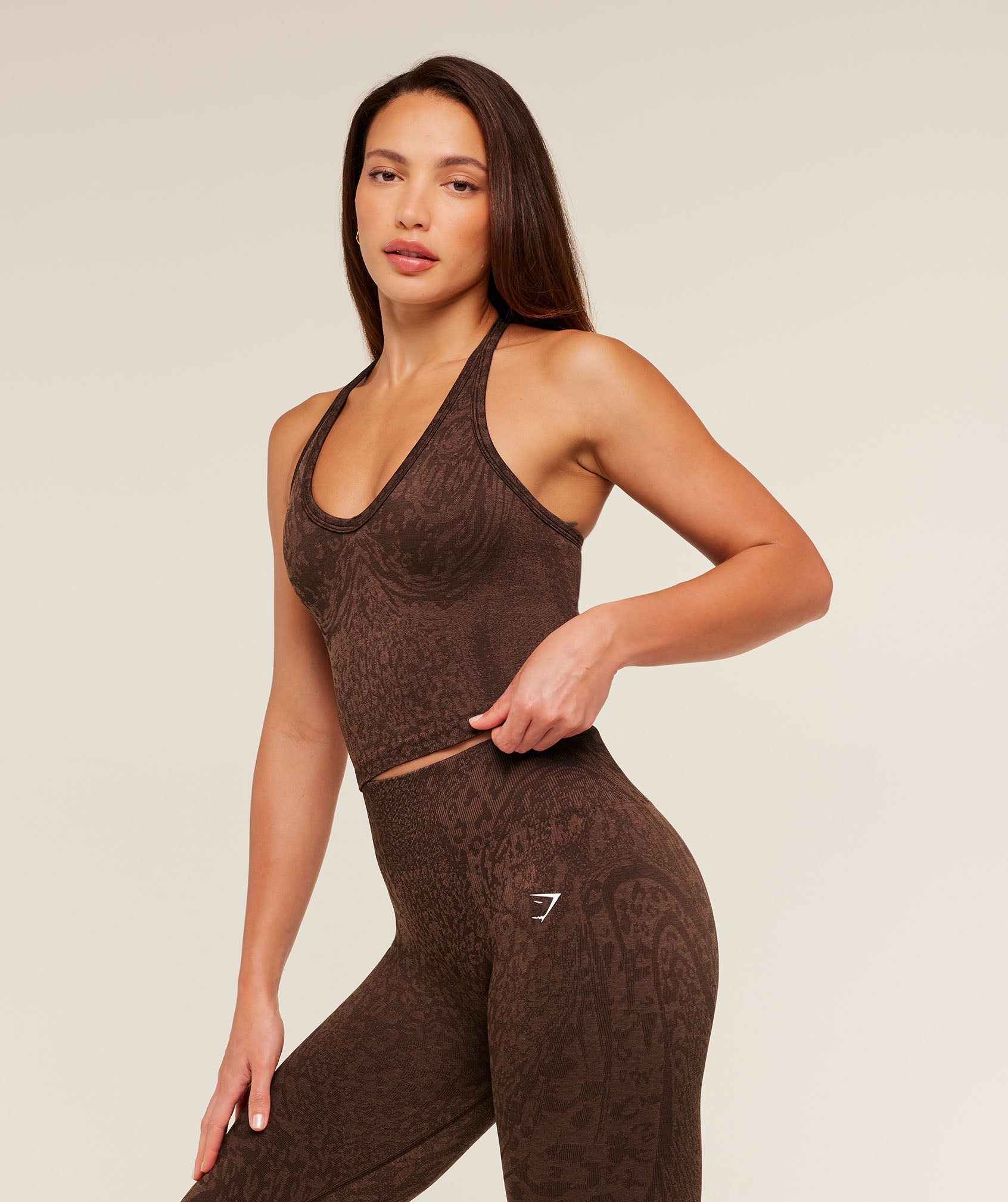 Women's Gymshark Adapt Animal X Whitney Tank Top With Shelf Archive Brown