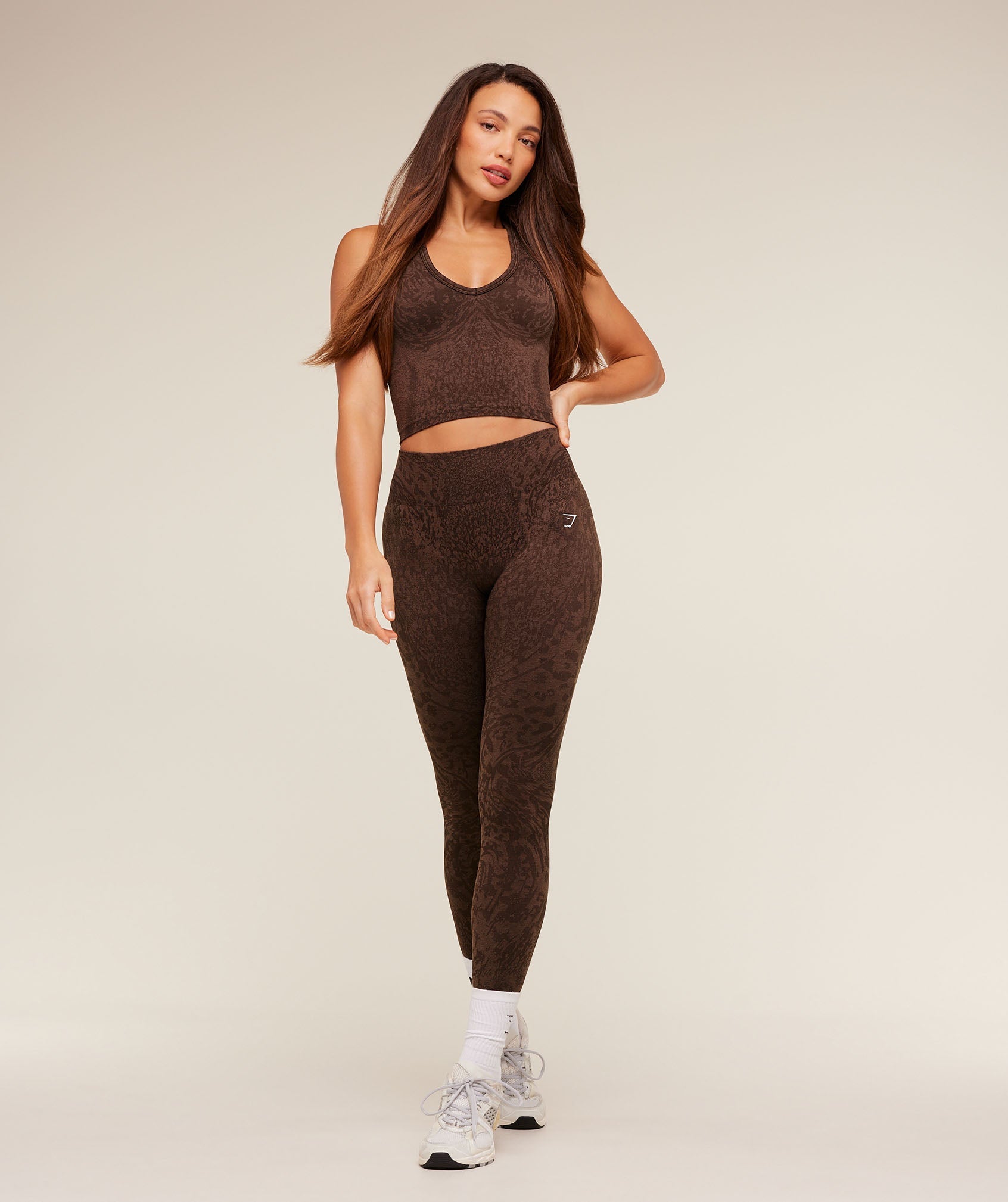 Women's Gymshark Adapt Animal X Whitney Tank Top With Shelf Archive Brown