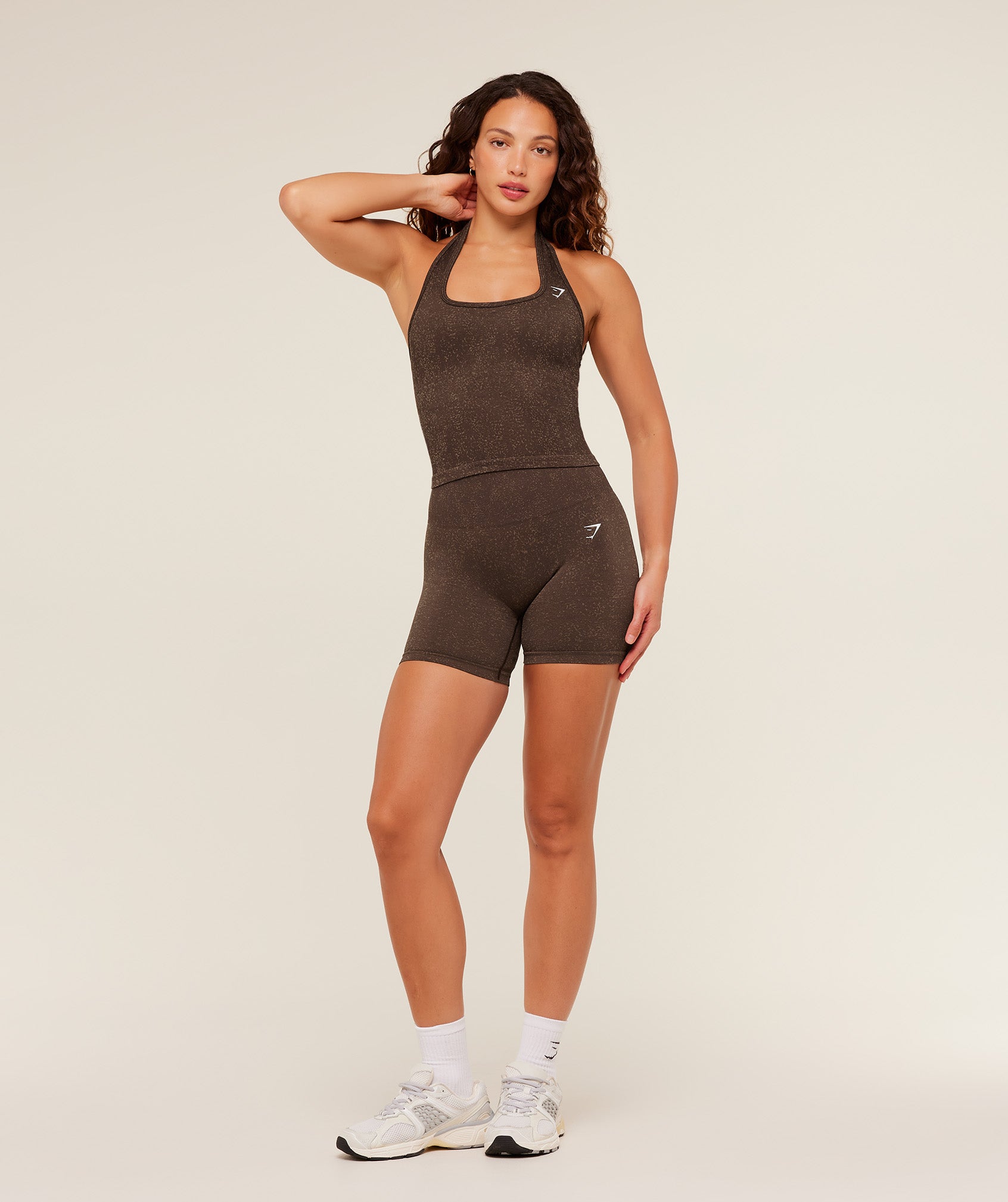 Women's Gymshark Adapt Fleck Seamless Shorts Archive Brown