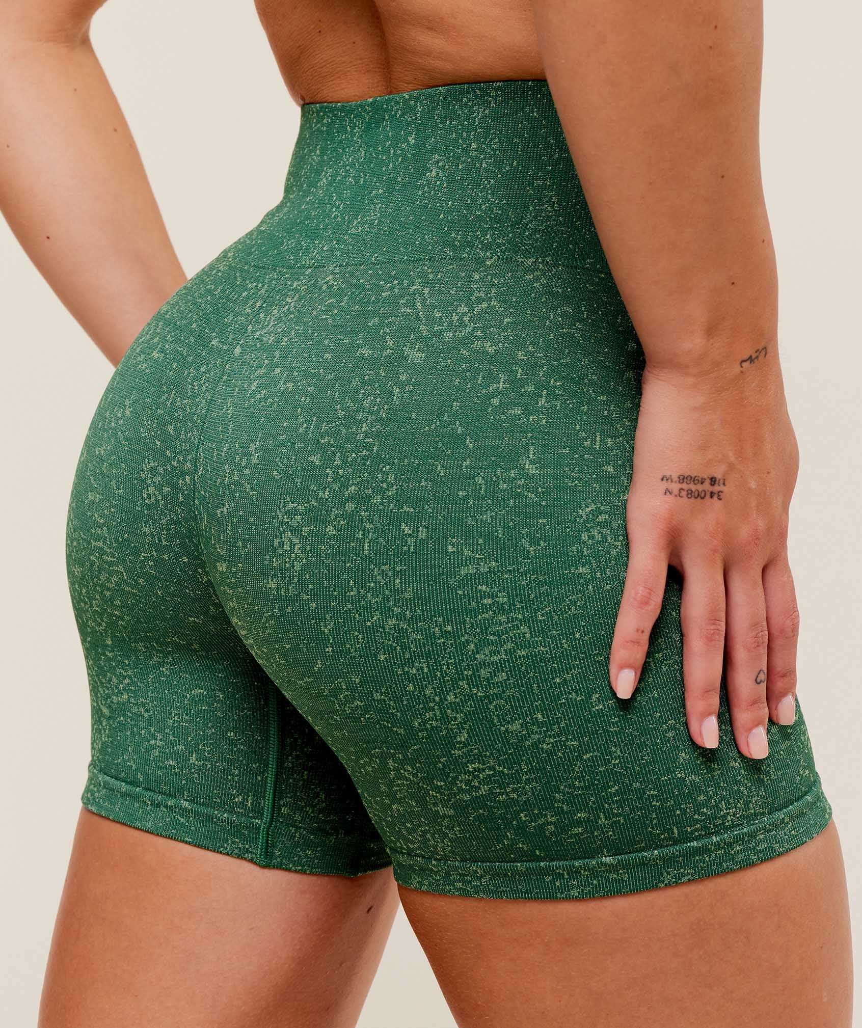 Women's Gymshark Adapt Fleck X Whitney Seamless Shorts Lift Green