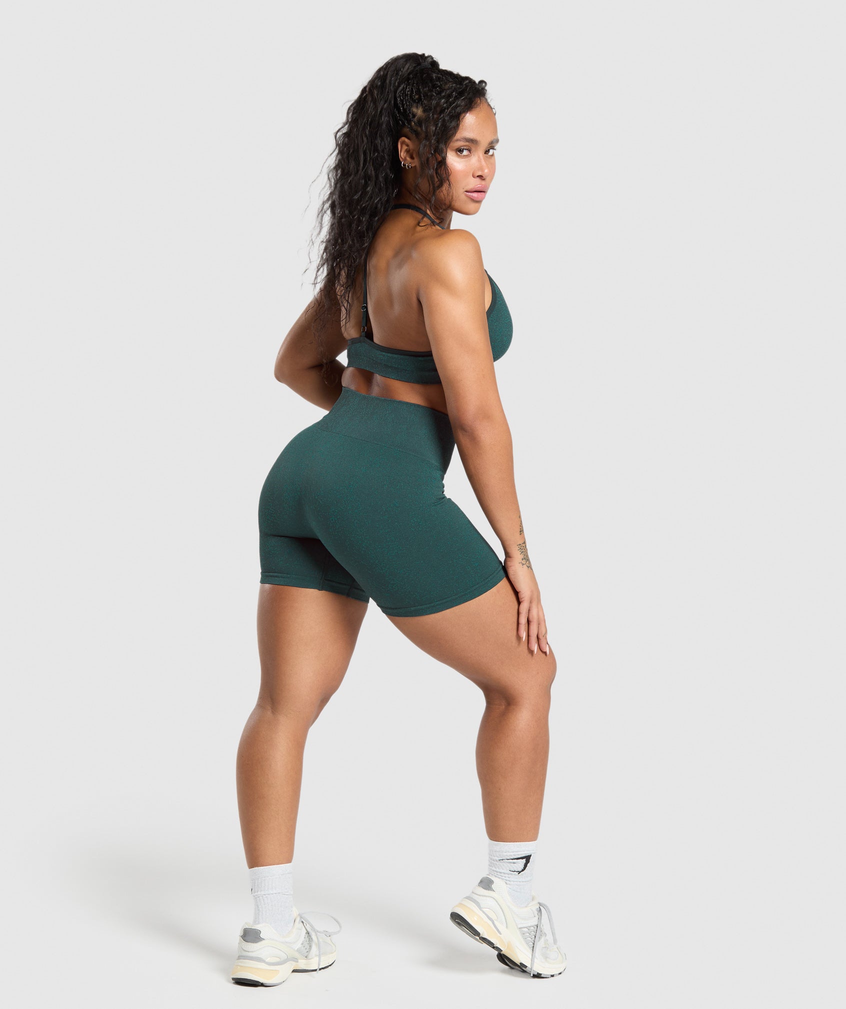 Women's Gymshark Adapt Fleck T-Back Bra Darkest Teal