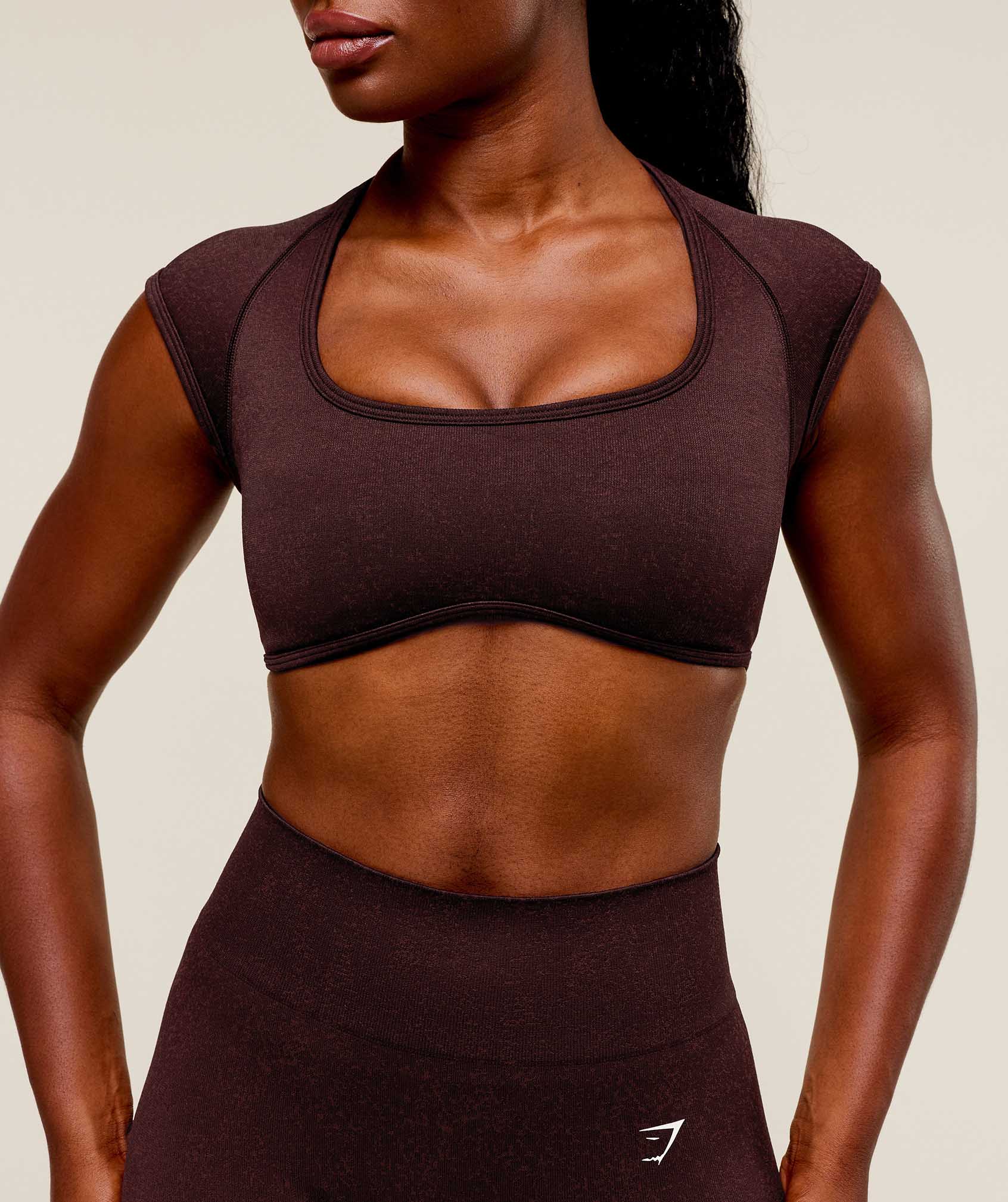 Women's Gymshark Adapt Fleck X Whitney Short Sleeve Crop Top Cherry Purple