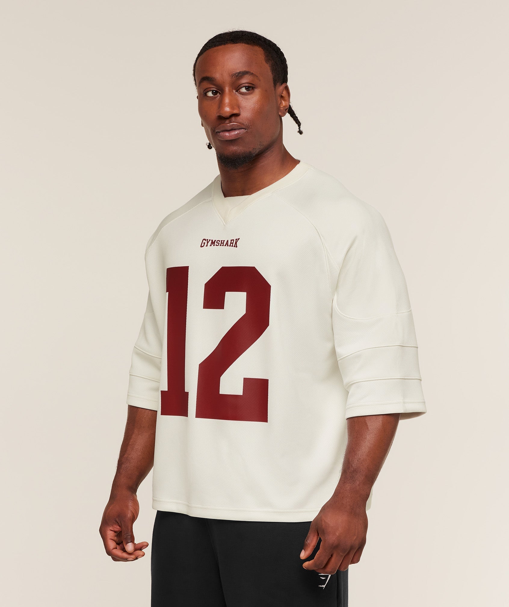 Women's Gymshark American Football Jersey Soft White