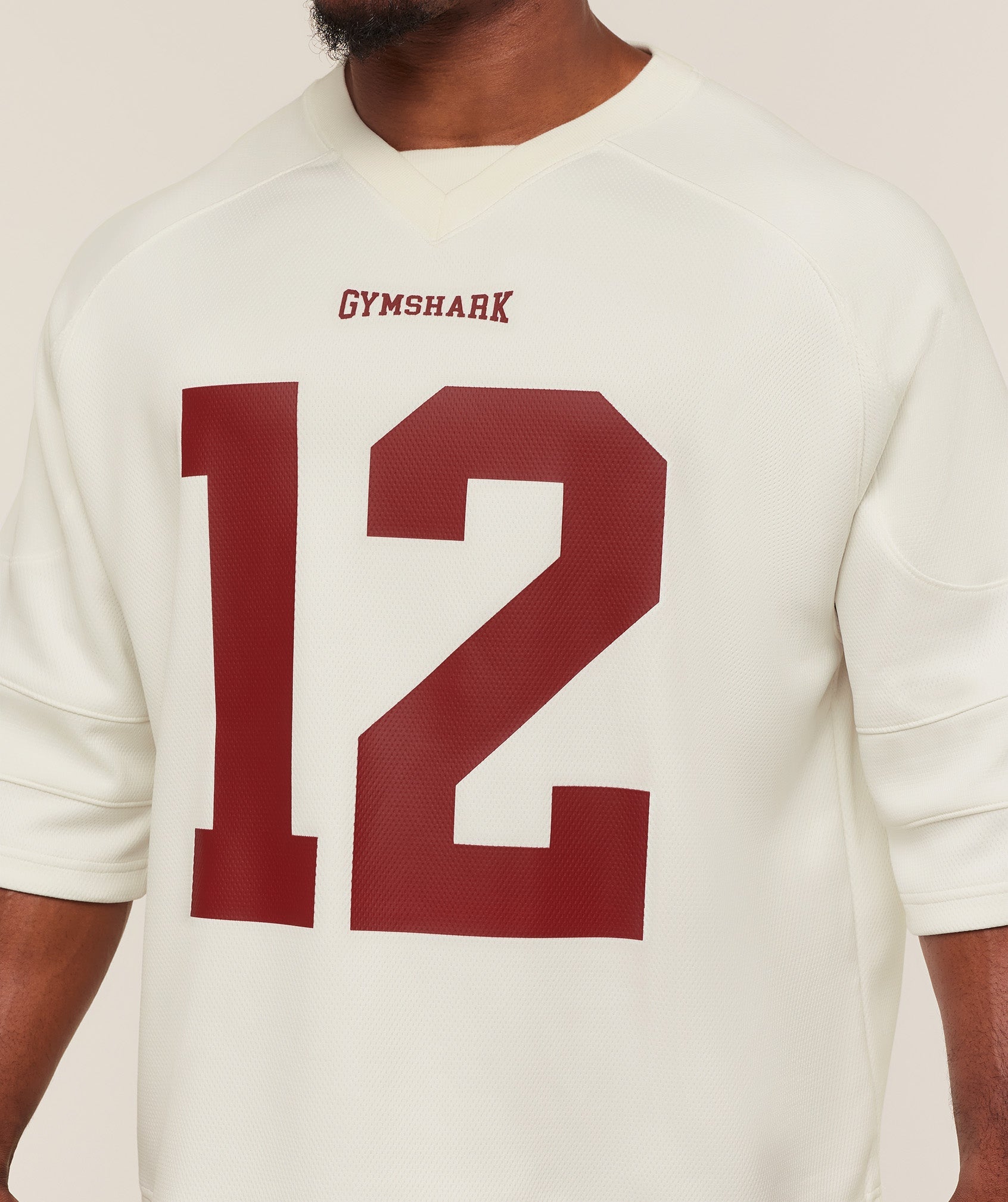 Women's Gymshark American Football Jersey Soft White